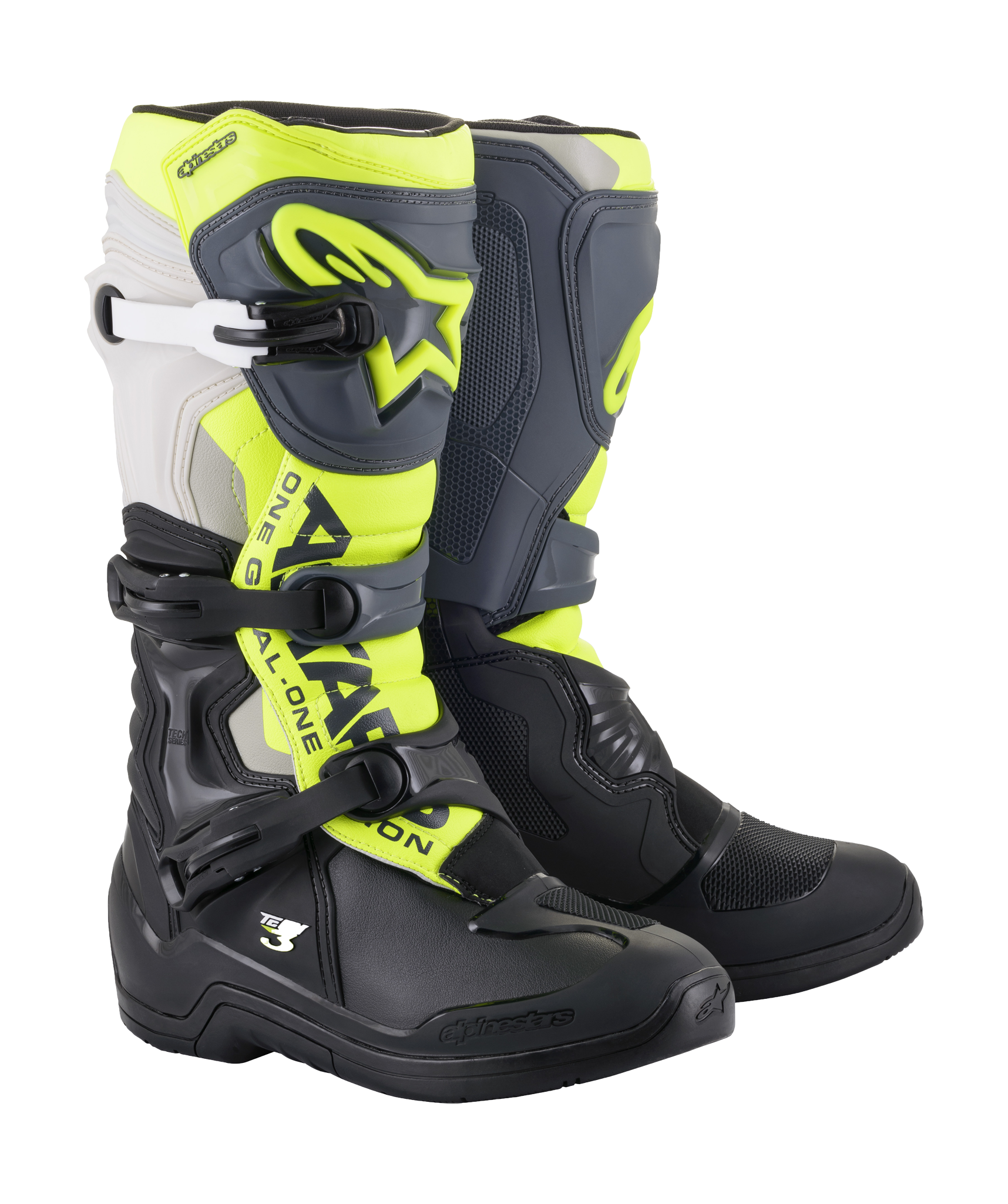 Alpinestars Motocross Boots Tech 3 - Black / Grey / Fluo Yellow