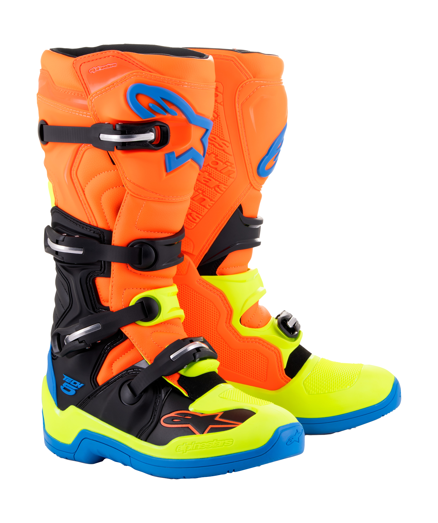 Alpinestars Motocross Boots Tech 5 - Fluo Orange / Enamel Blue / Fluo Yellow