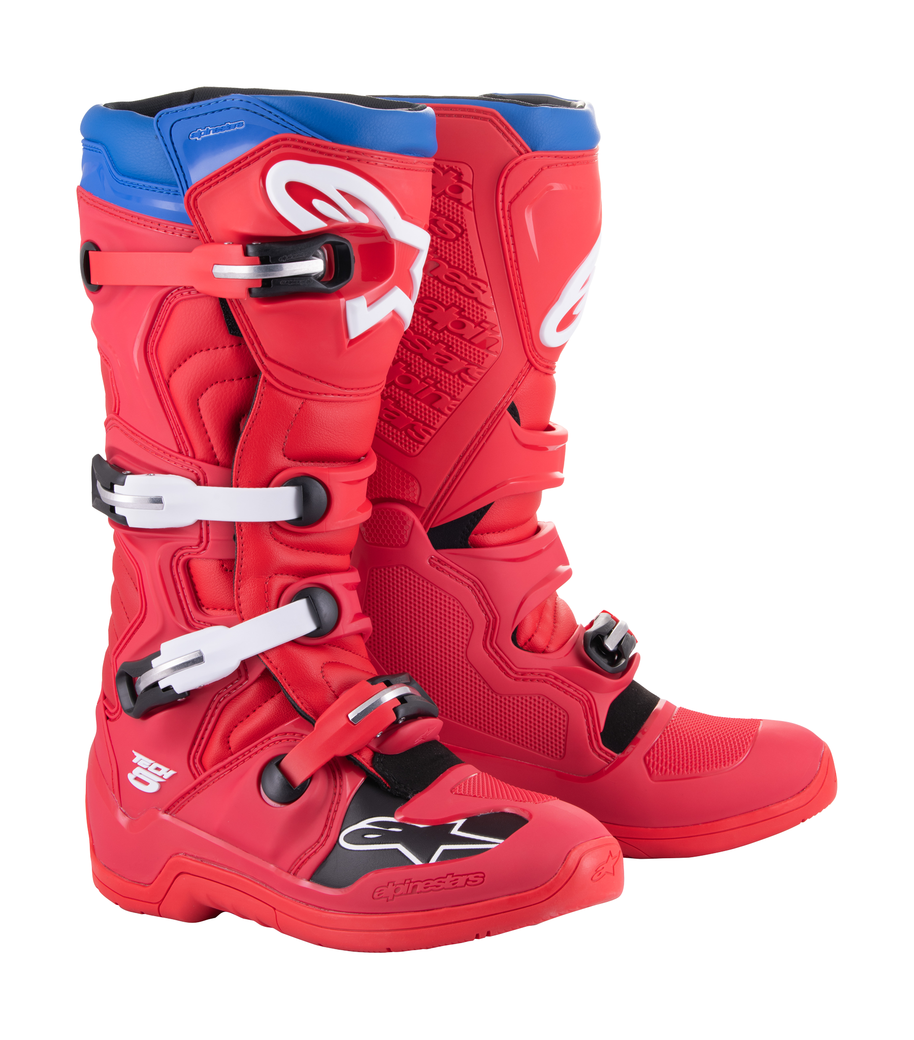 Alpinestars Motocross Boots Tech 5 - Red / Alpine Blue