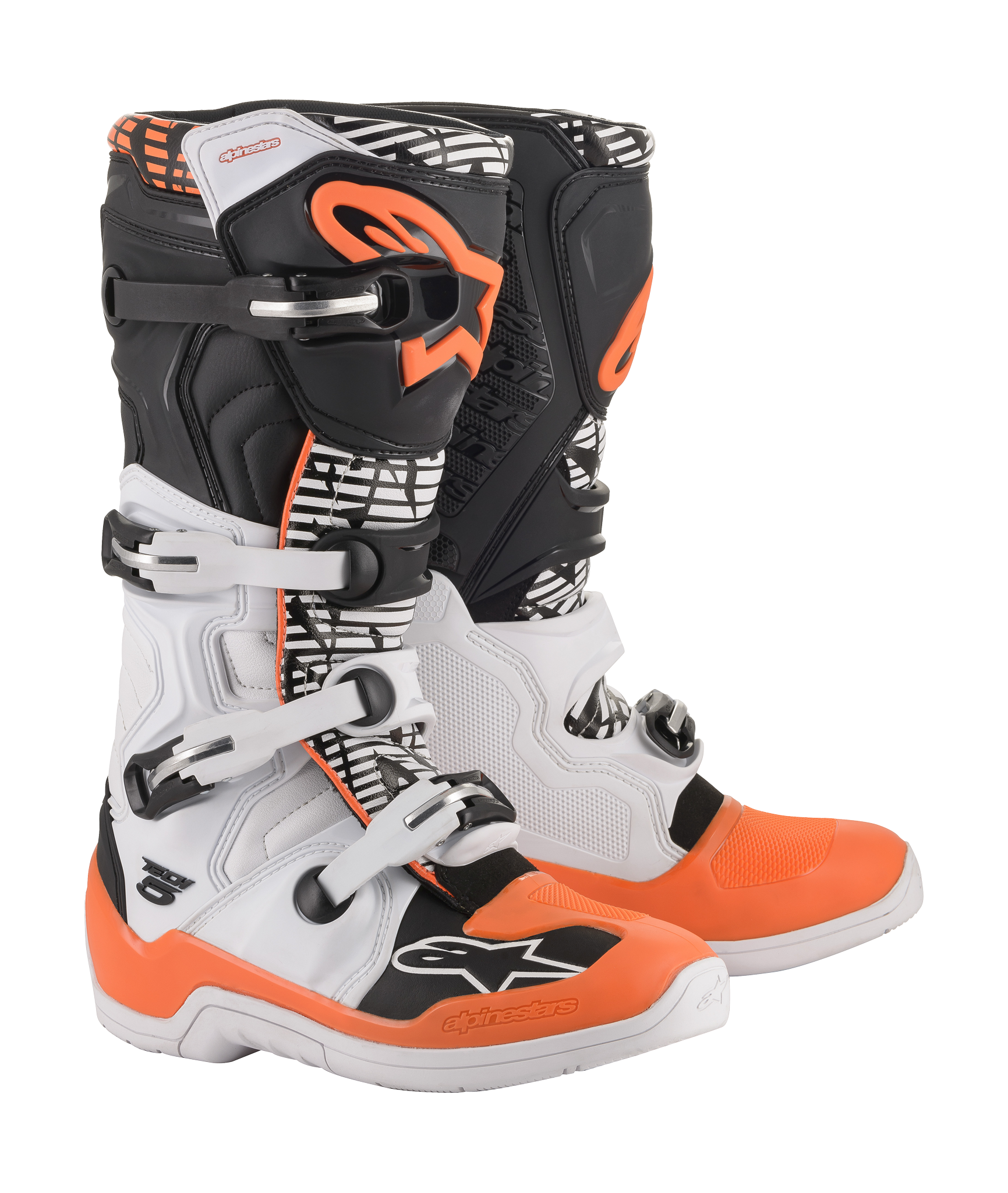 Alpinestars Motocross Boots Tech 5 - White / Black / Fluo Orange