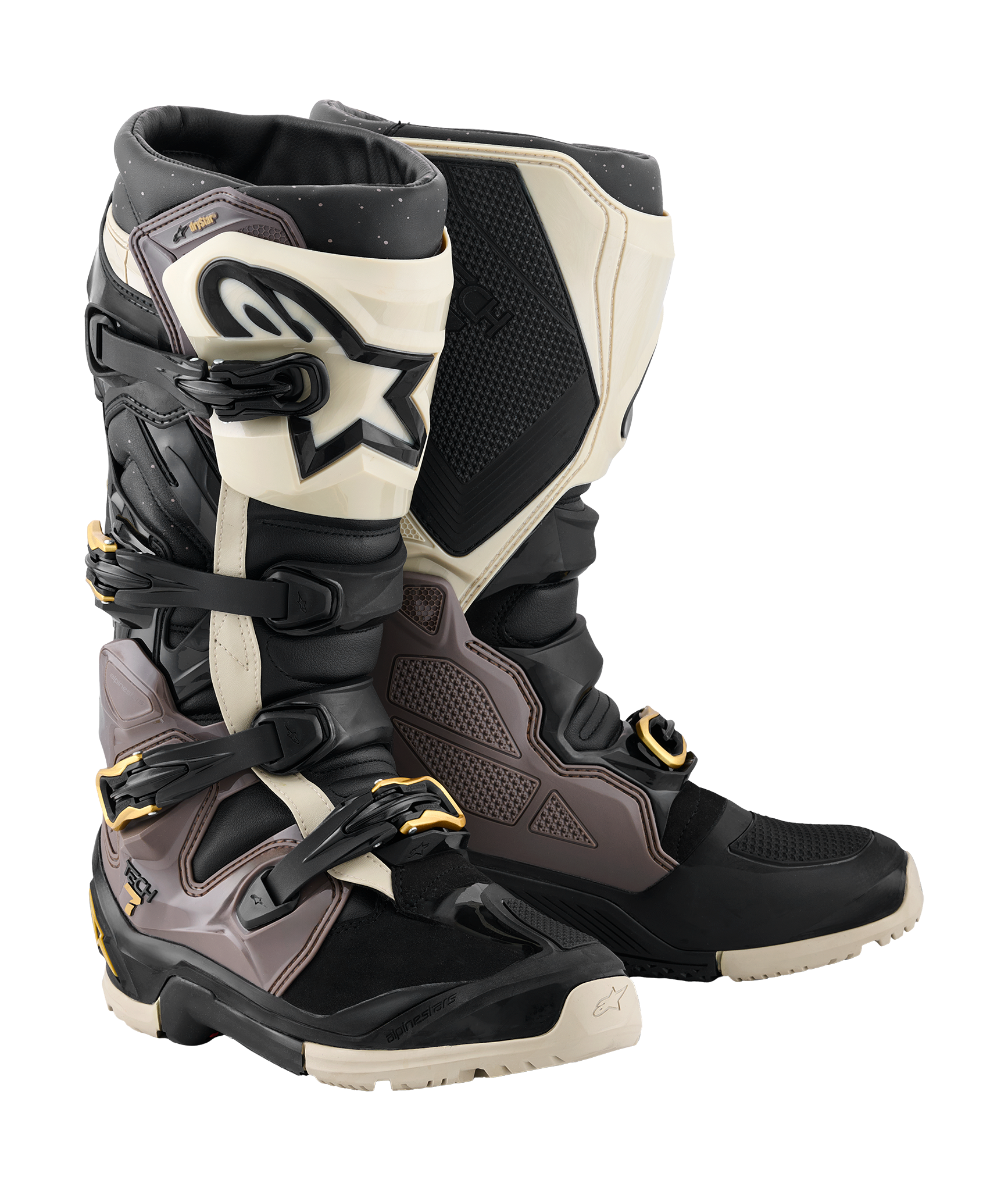 Alpinestars Motocross Boots Tech 7 Enduro Drystar - Black / Dark Grey / Gold