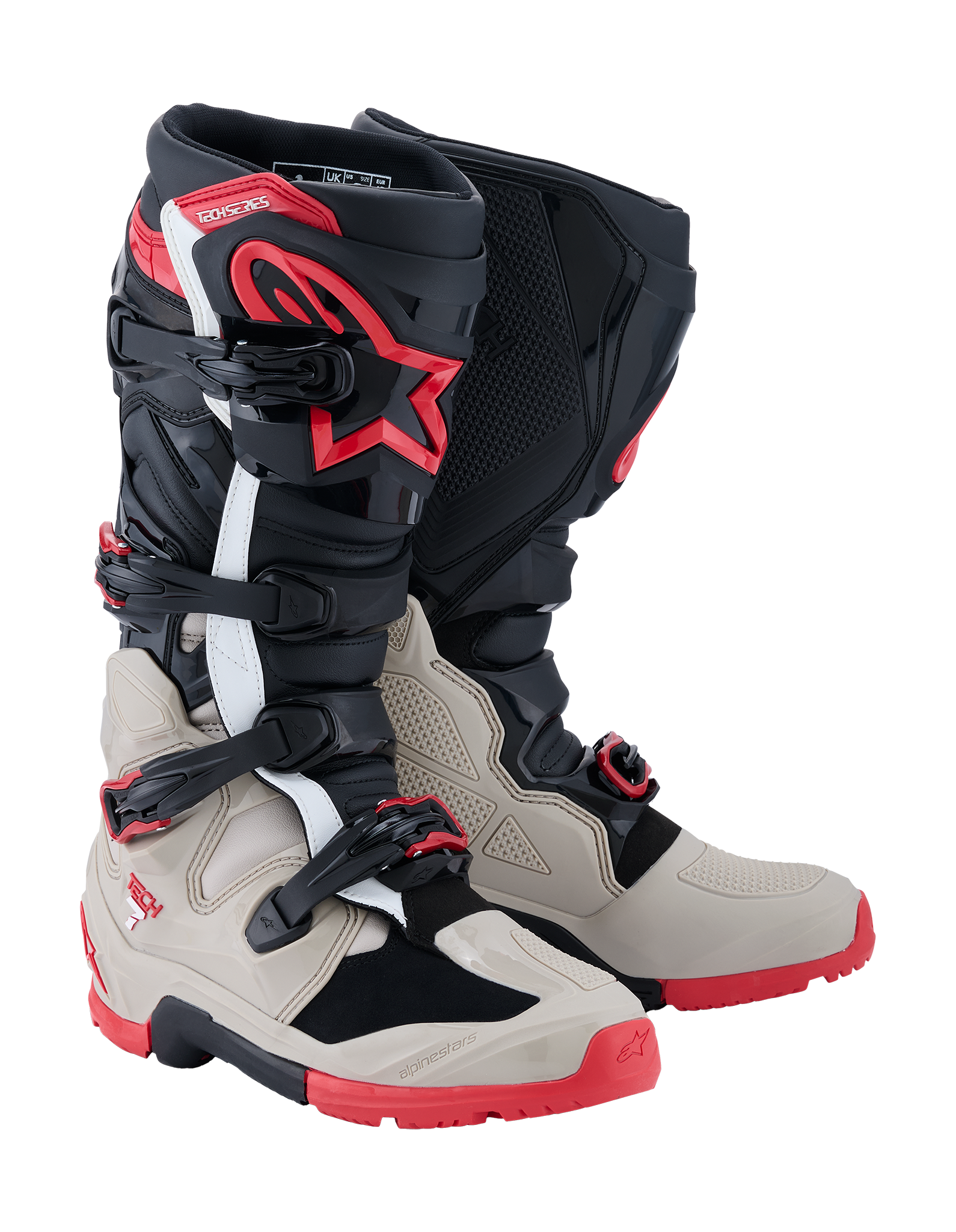 Alpinestars Motocross Boots Tech 7 Enduro - Black / Light Grey / Red