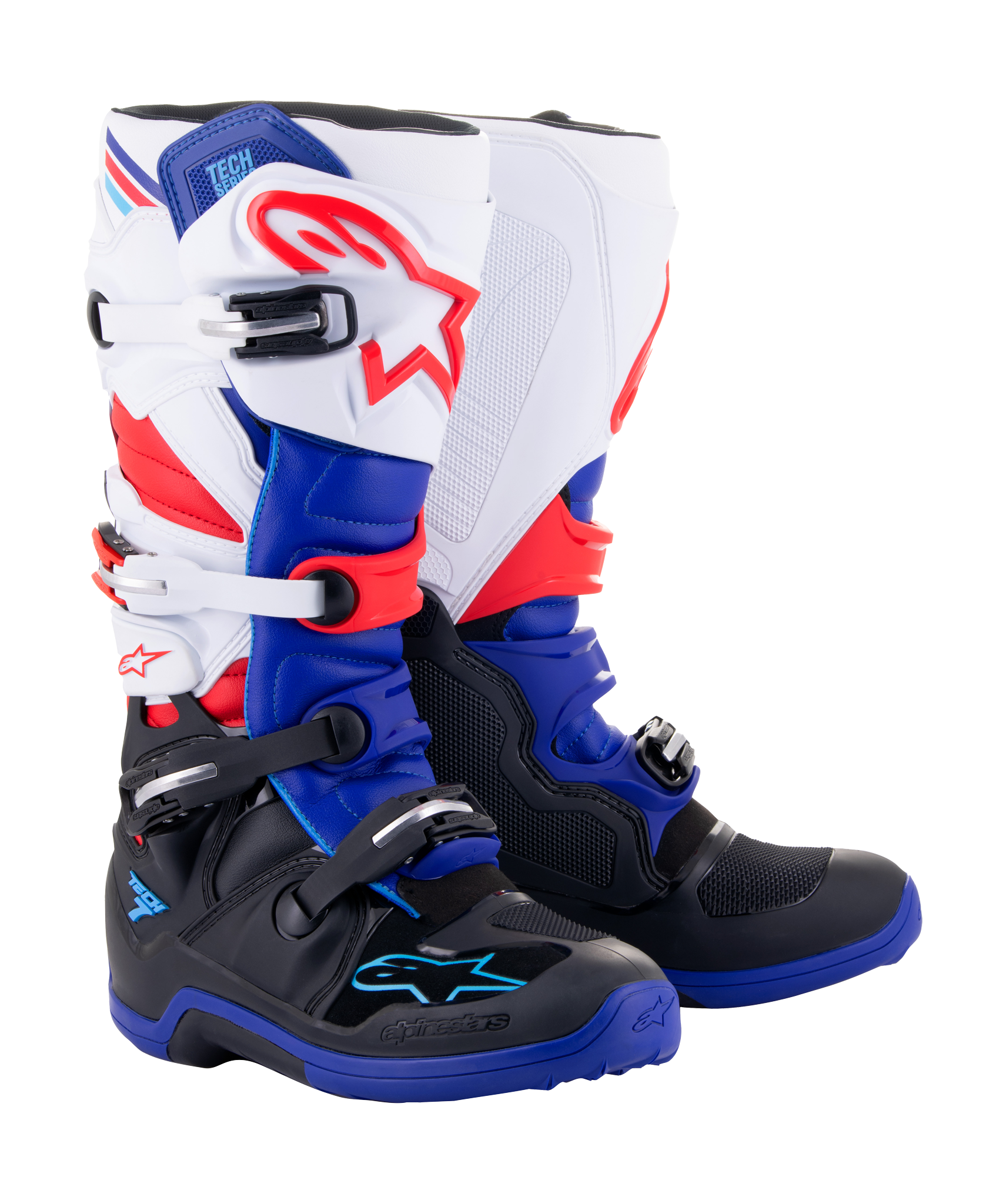 Alpinestars Motocross Boots Tech 7 v14 - Black / Dark Blue / Red / White