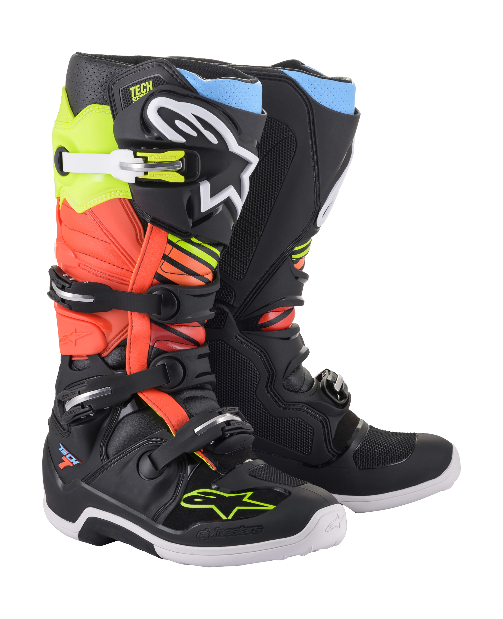 Alpinestars Motocross Boots Tech 7 v14 - Black / Fluo Yellow / Fluo Red