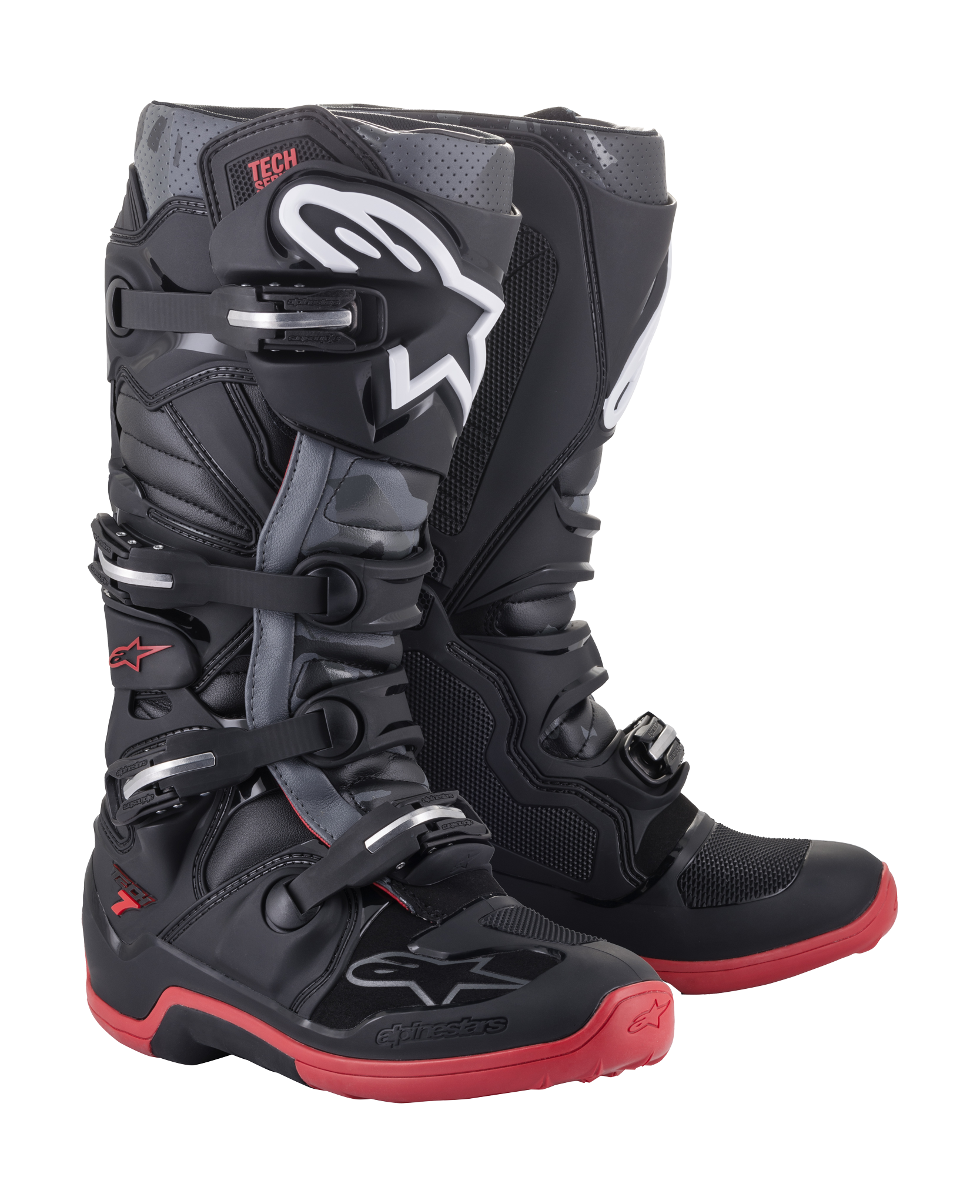 Alpinestars Motocross Boots Tech 7 v14 - Black / Grey / Red