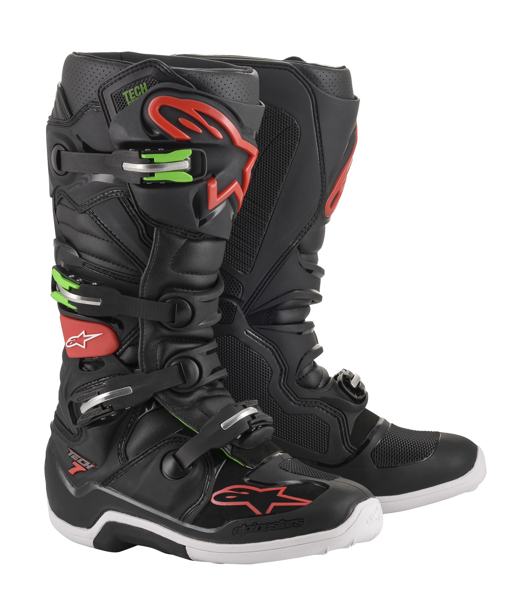 Alpinestars Motocross Boots Tech 7 v14 - Black / Red / Green