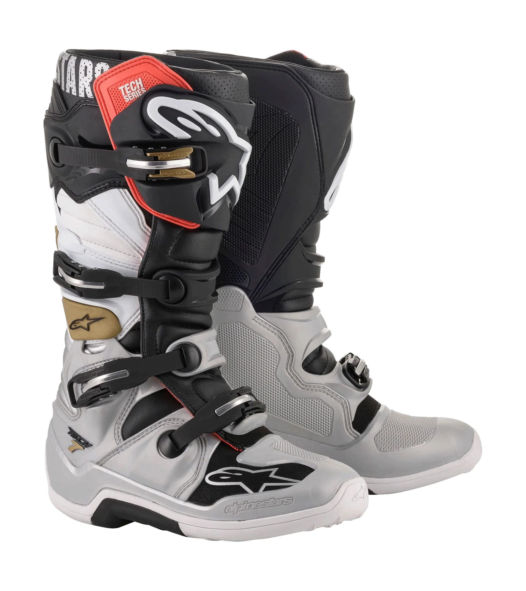 Alpinestars Motocross Boots Tech 7 v14 - Black / Zilver / White / Gold
