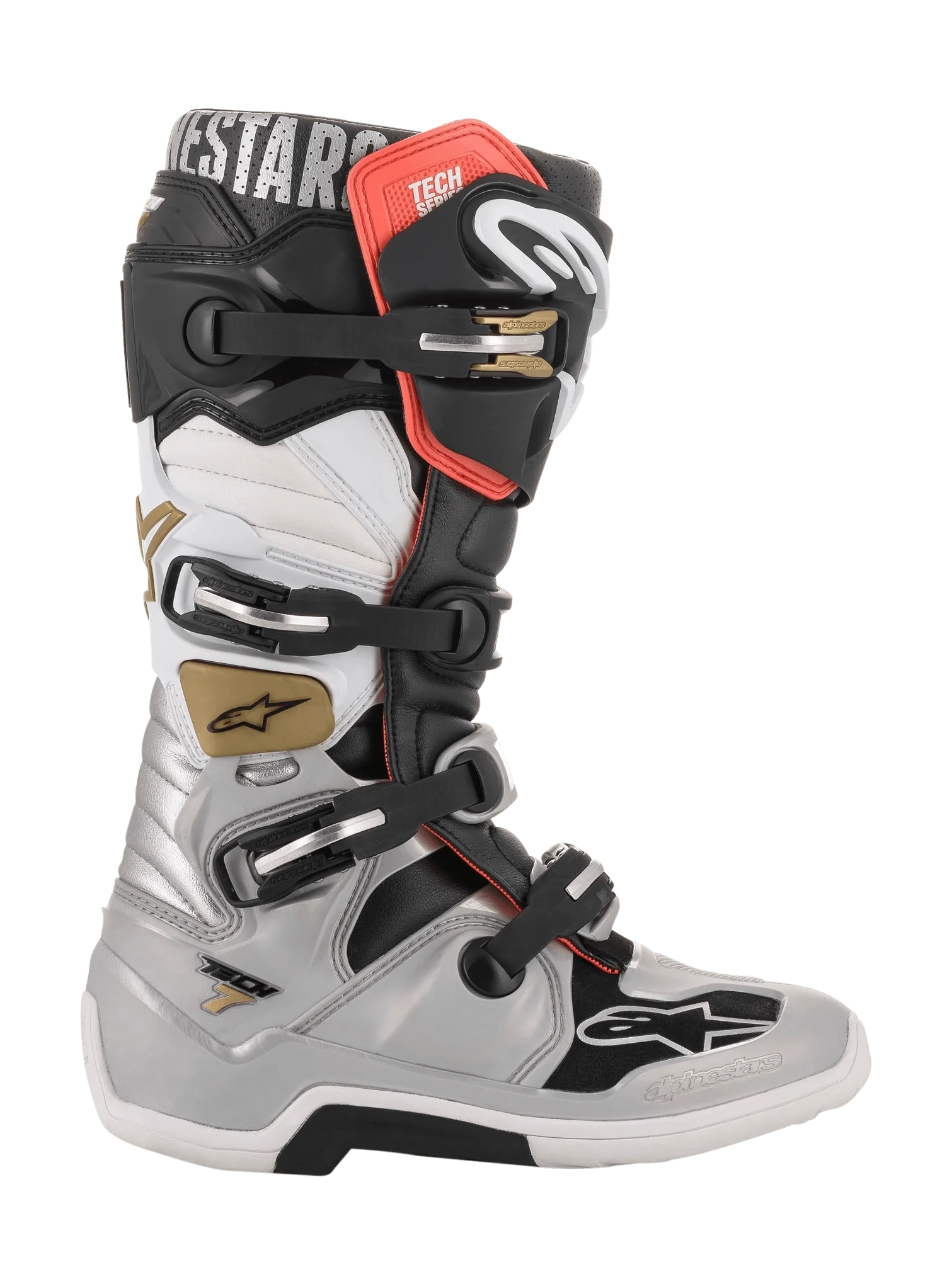Alpinestars Motocross Boots Tech 7 v14 - Black / Zilver / White / Gold