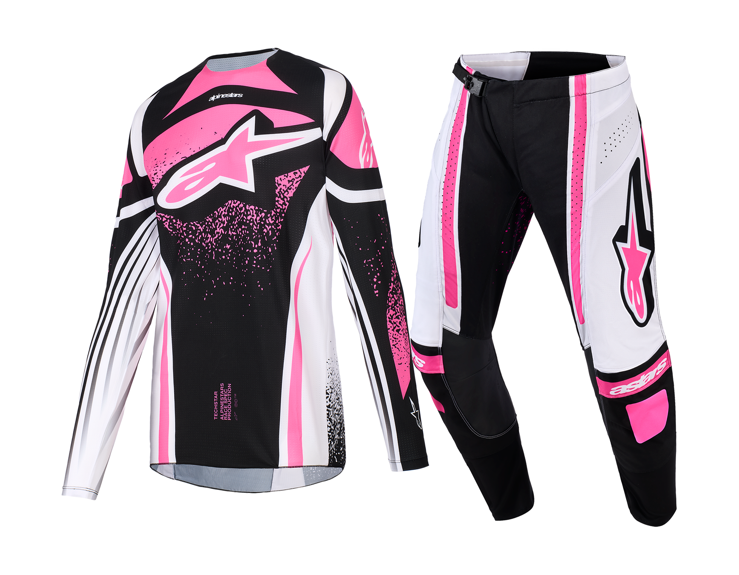 Alpinestars Women Motocross Gear 2026 Techstar Nomur - Black / White / Fuchsia