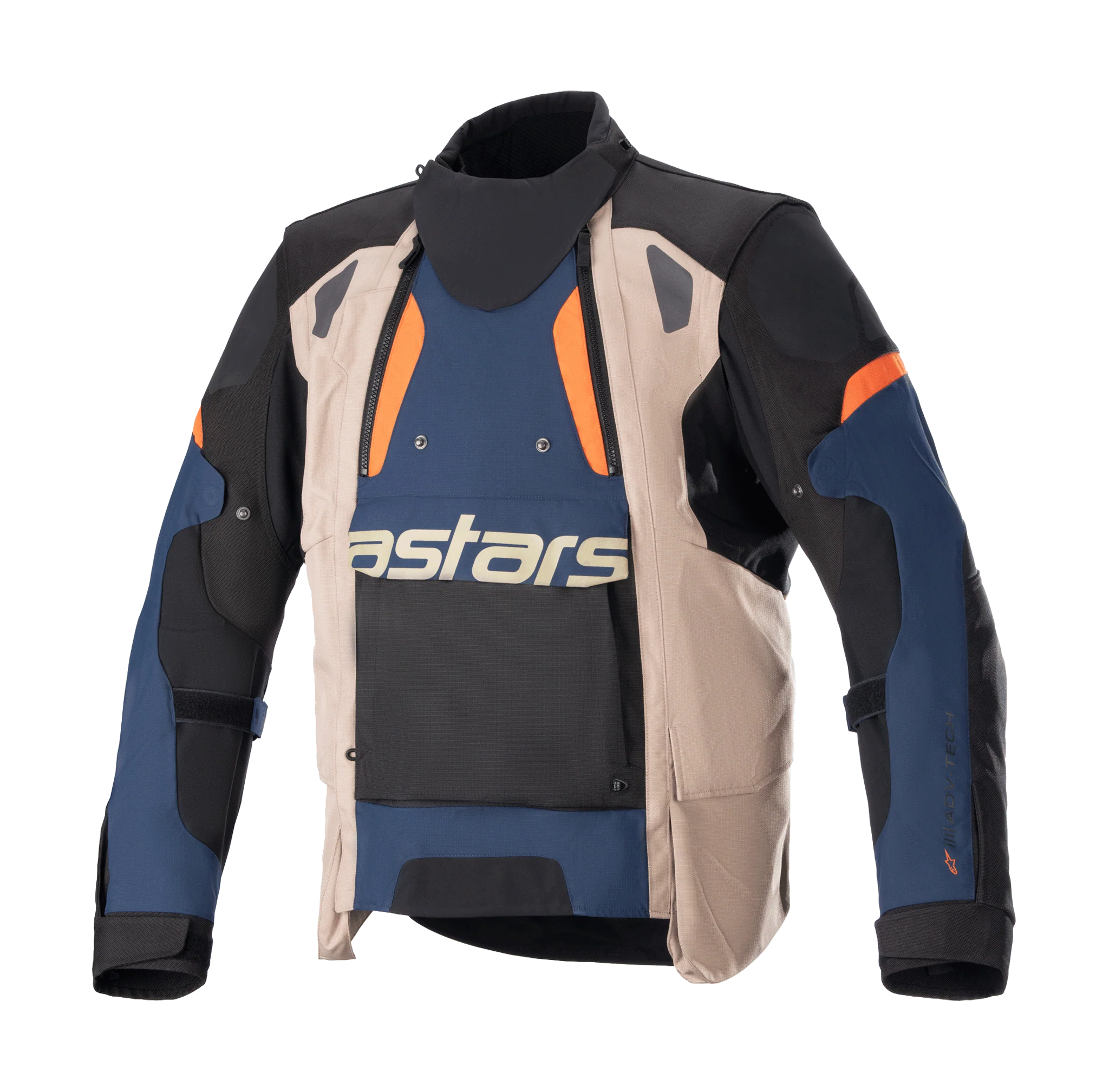 Alpinestars Enduro Jacket Halo Drystar - Dark Blue / Dark Khaki / Flame Orange