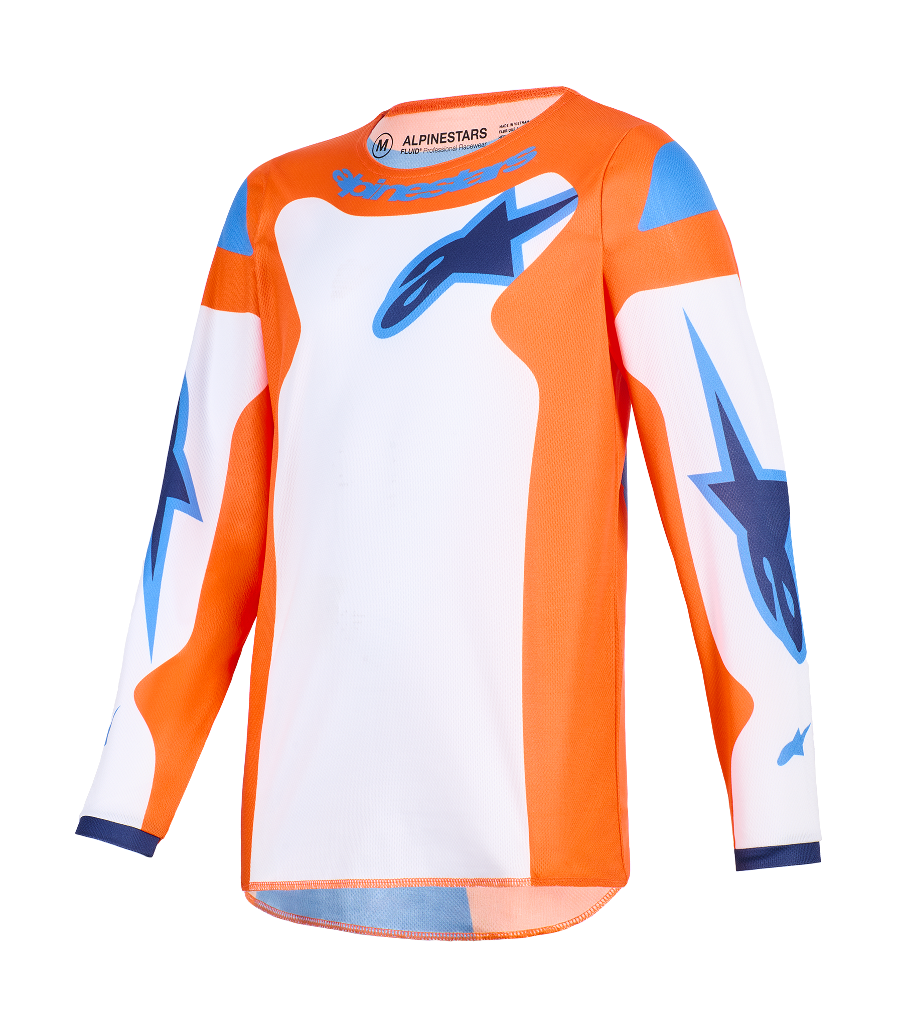 Alpinestars Youth Motocross Jersey 2026 Fluid Grid - Orange / Ucla / Blue