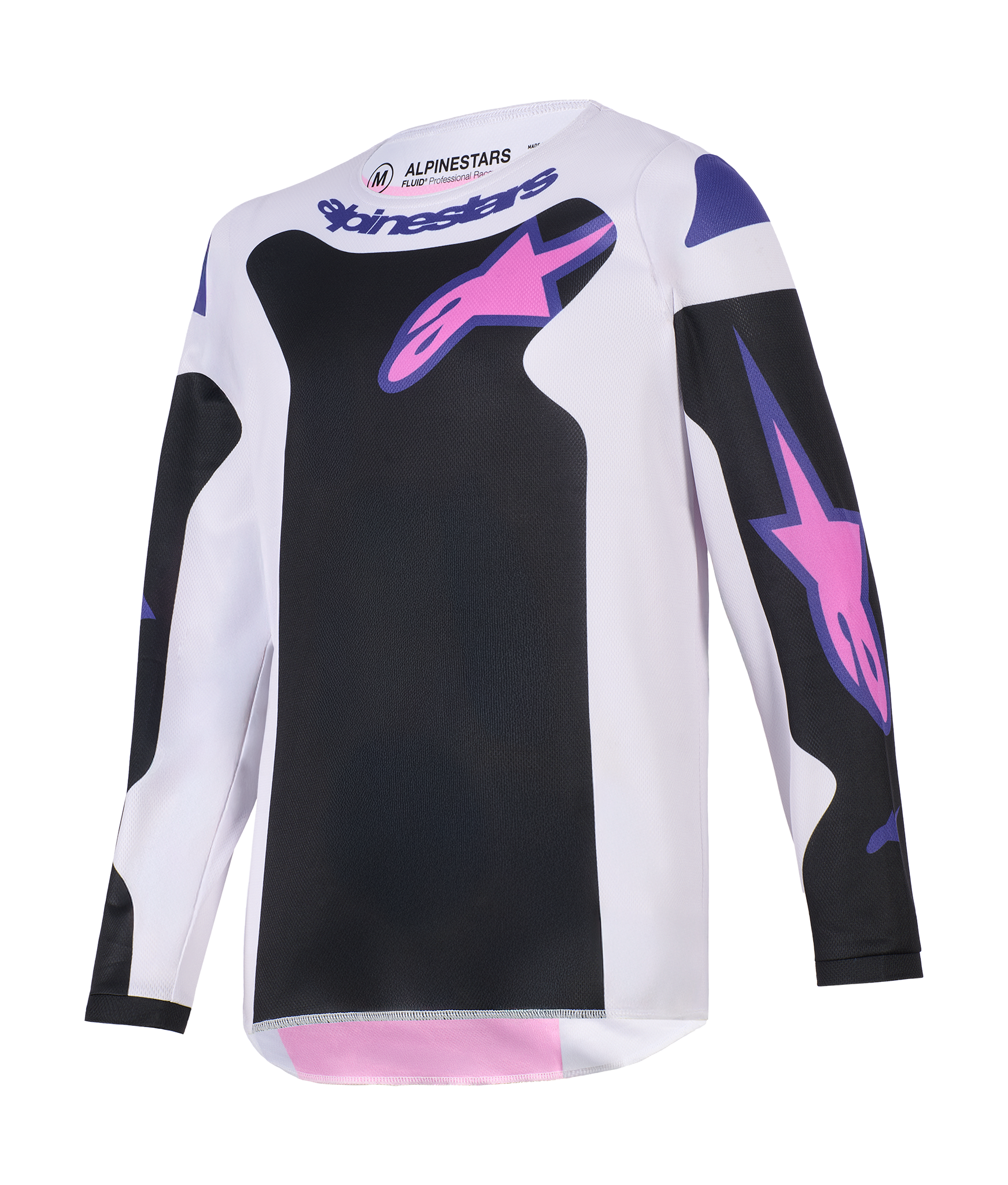 Alpinestars Youth Motocross Jersey 2026 Fluid Grid - Black / Light Grey / Purple