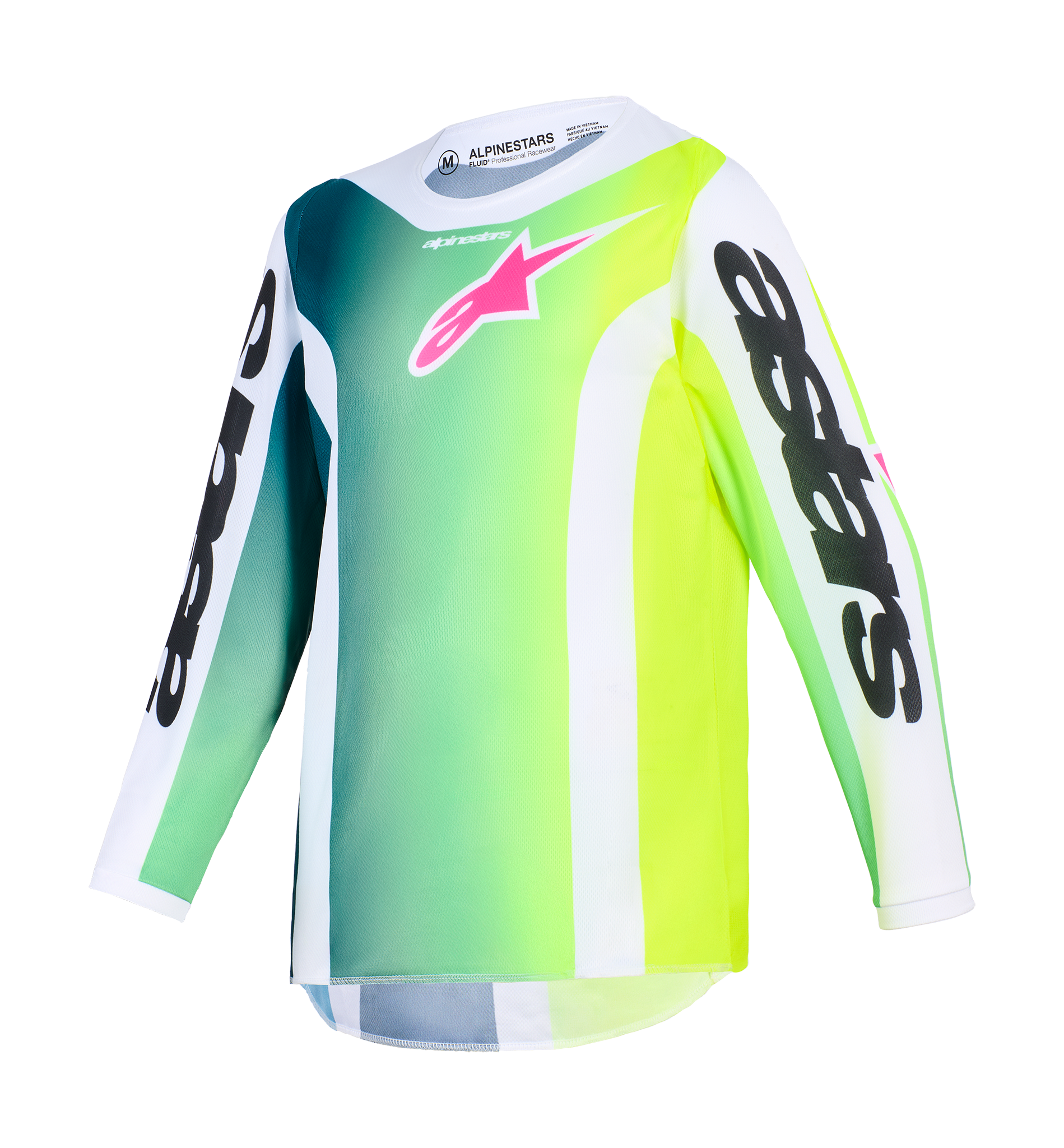 Alpinestars Youth Motocross Jersey 2026 Fluid Portl - Green / White / Black