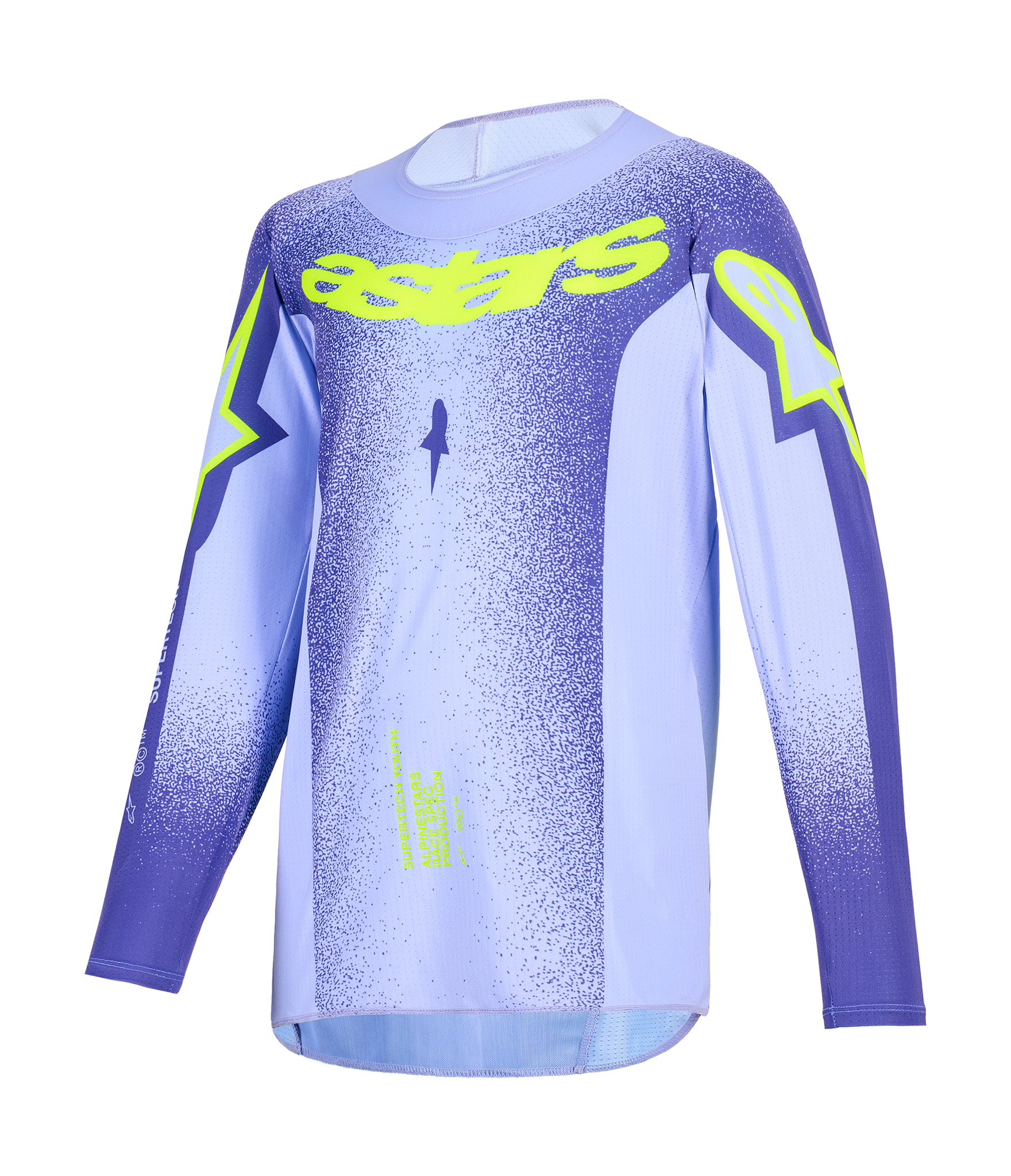 Alpinestars Youth Motocross Jersey 2026 Supertech Scenz - Purple / Fluo Yellow