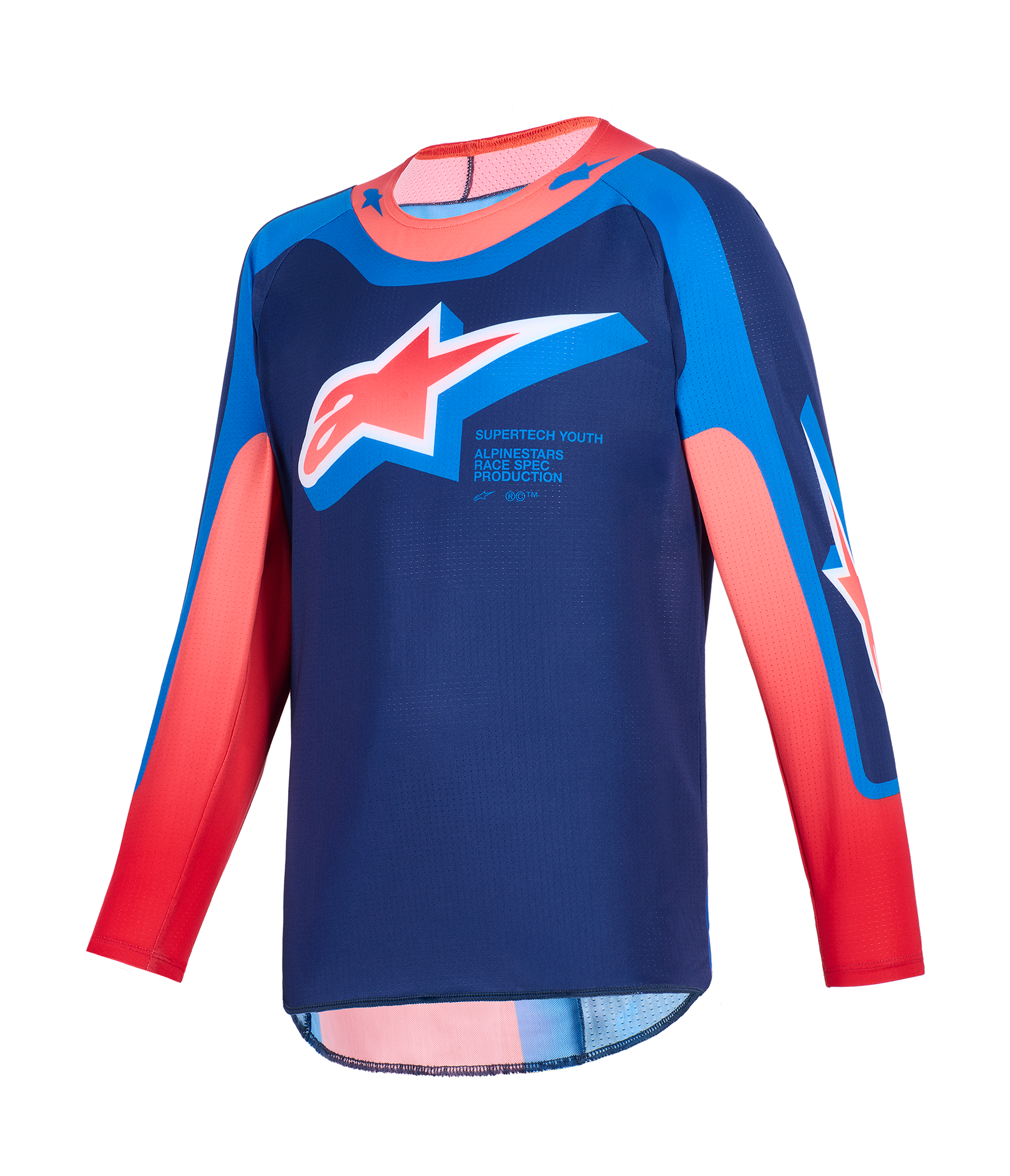 Alpinestars Youth Motocross Gear 2026 Supertech Vista - Dark Navy / Hot Coral / Cobalt