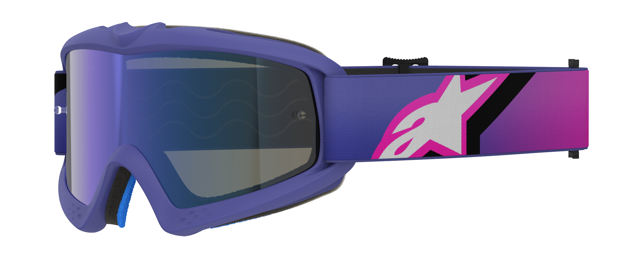 Alpinestars Youth Motocross Goggle Vision Corp - Fluo Purple / Pink - Mirror Blue