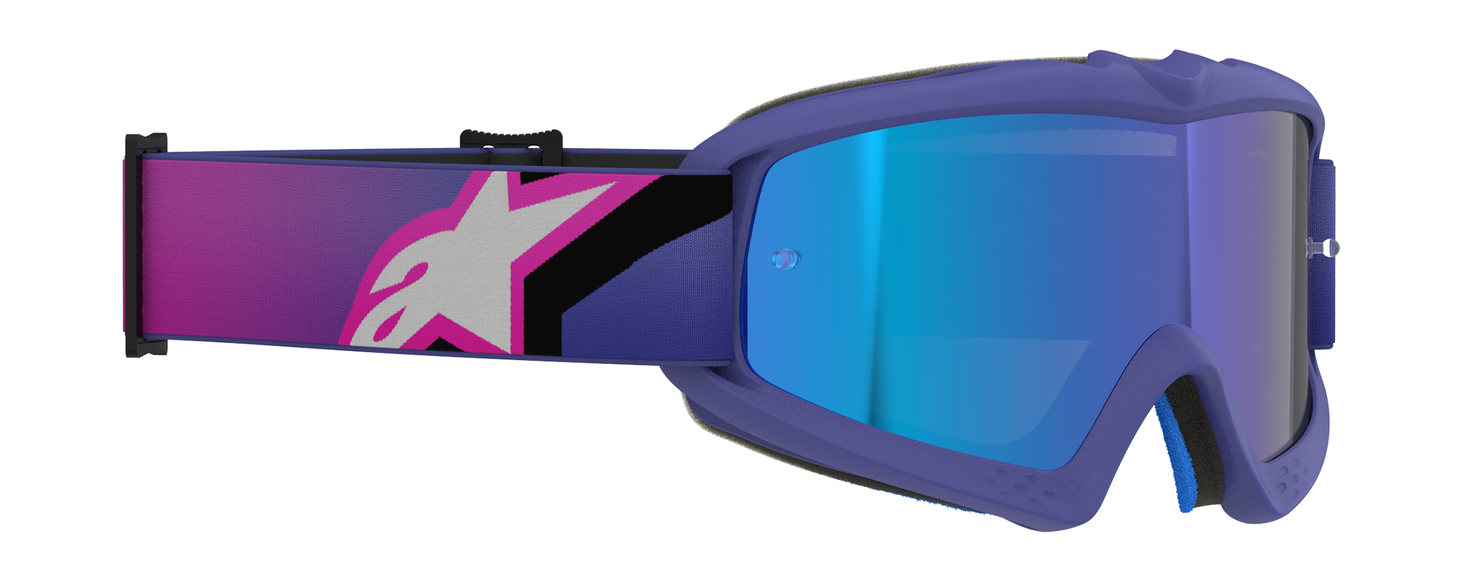 Alpinestars Youth Motocross Goggle Vision Corp - Fluo Purple / Pink - Mirror Blue