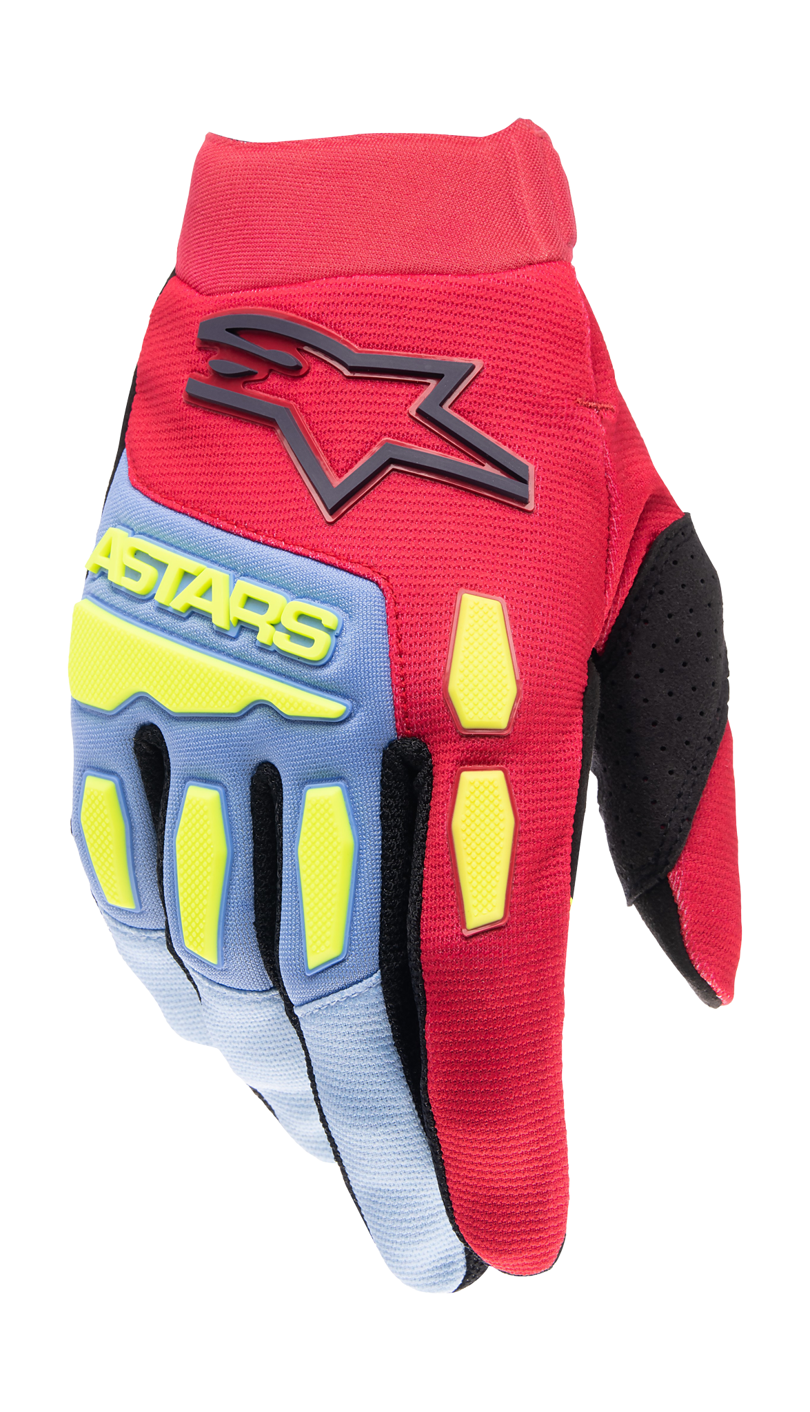 Alpinestars Youth Motocross Gloves Full Bore - Light Blue / Red Berry / Black