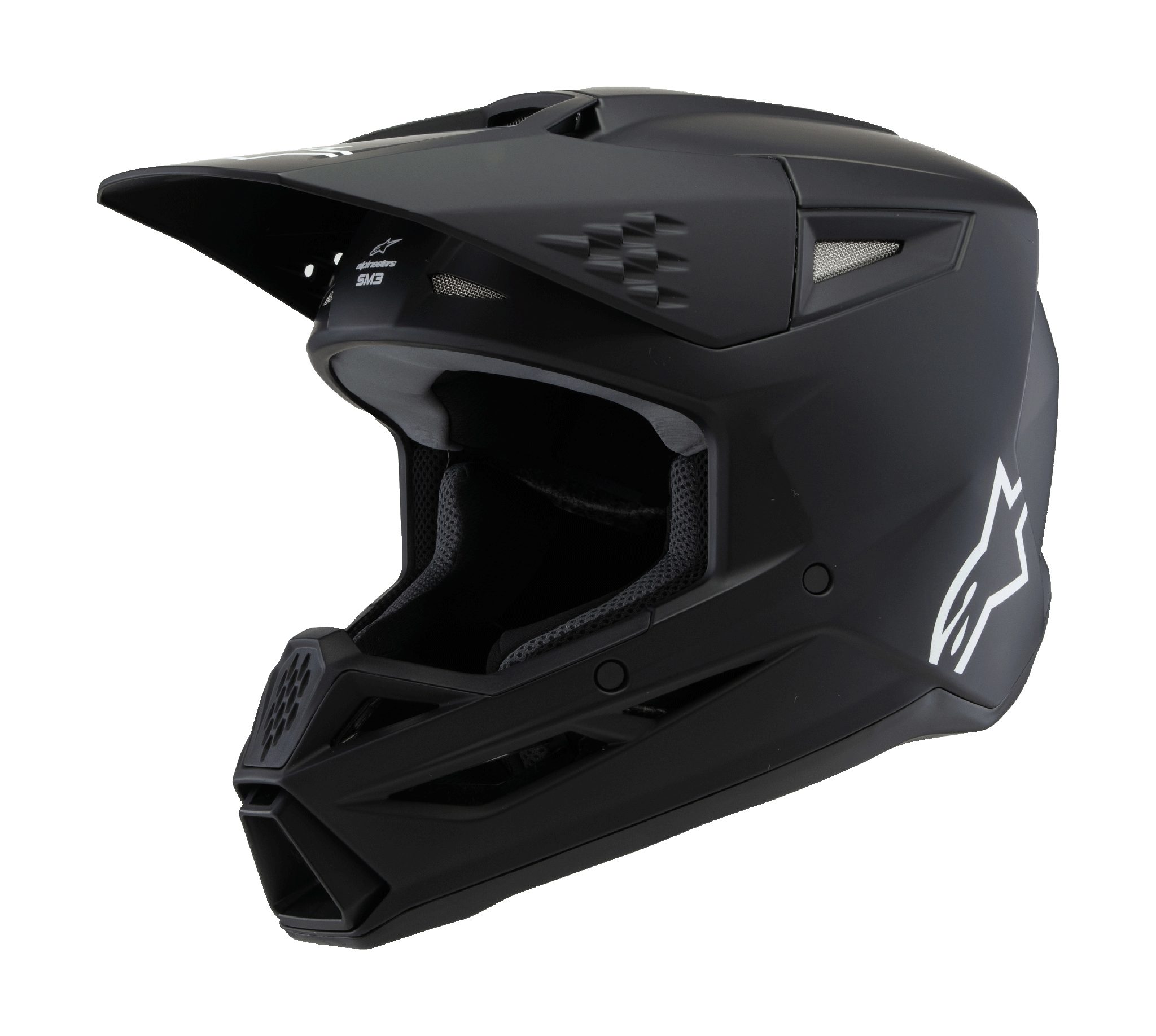 Alpinestars Youth Motocross Helmet S-M3 Solid - Matte Black