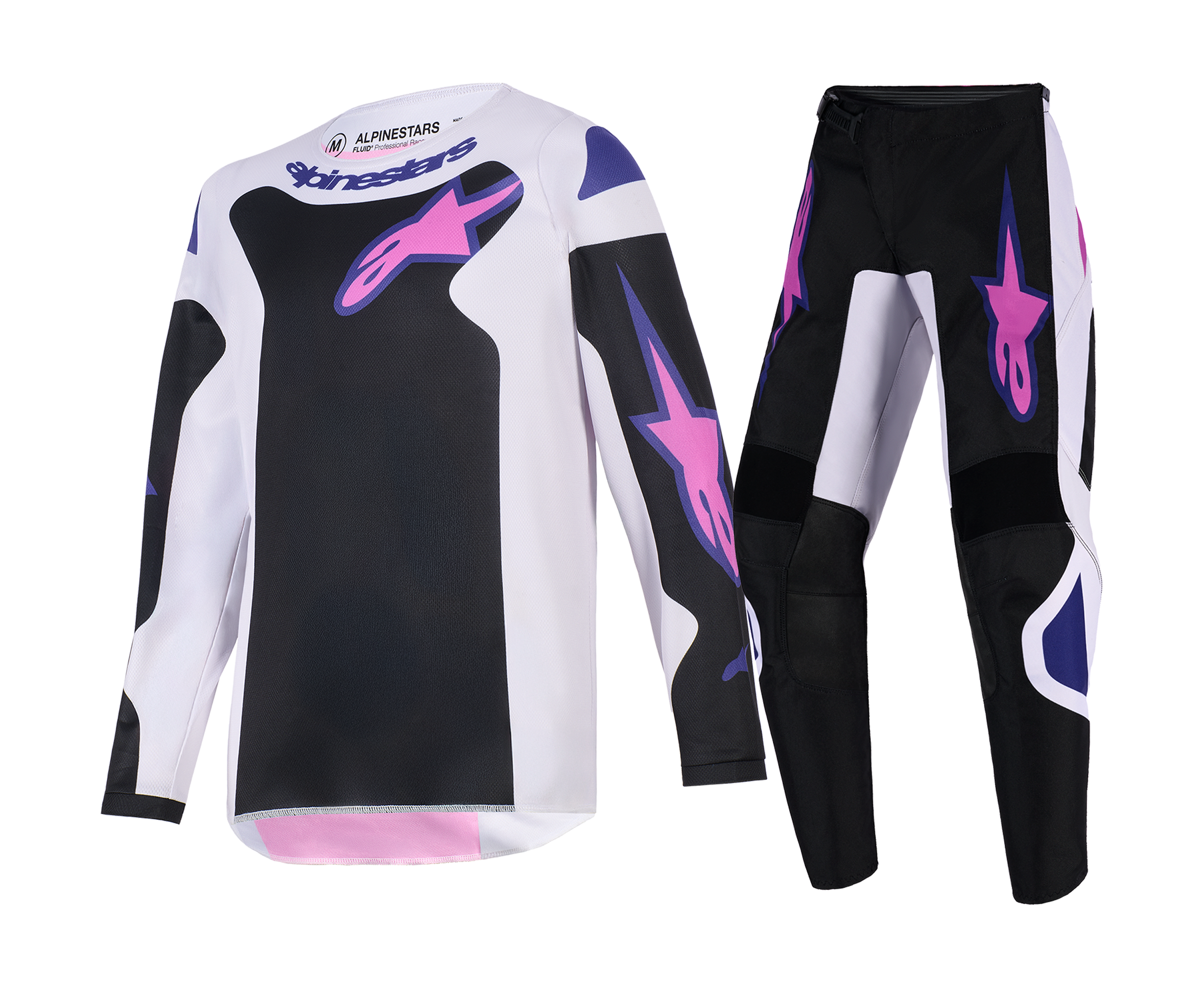 Alpinestars Youth Motocross Gear 2026 Fluid Grid - Black / Light Grey / Purple