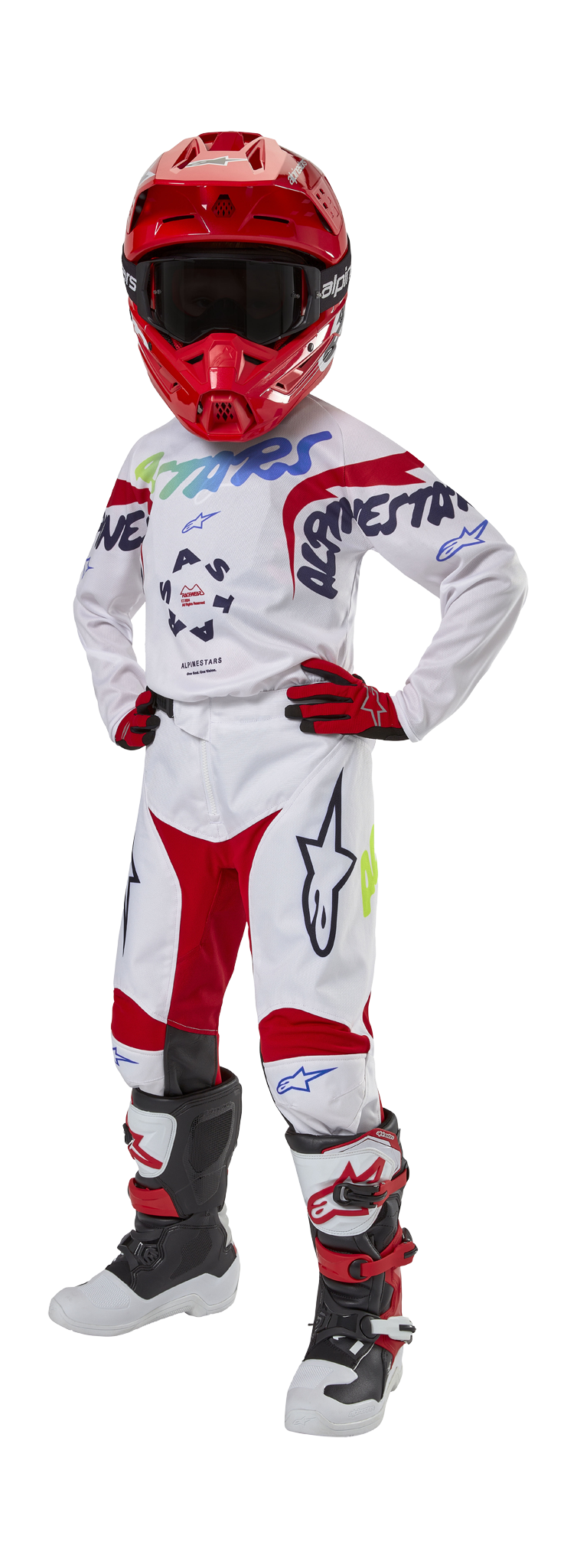 Alpinestars Youth Motocross Gear Racer Hana - White / Multi
