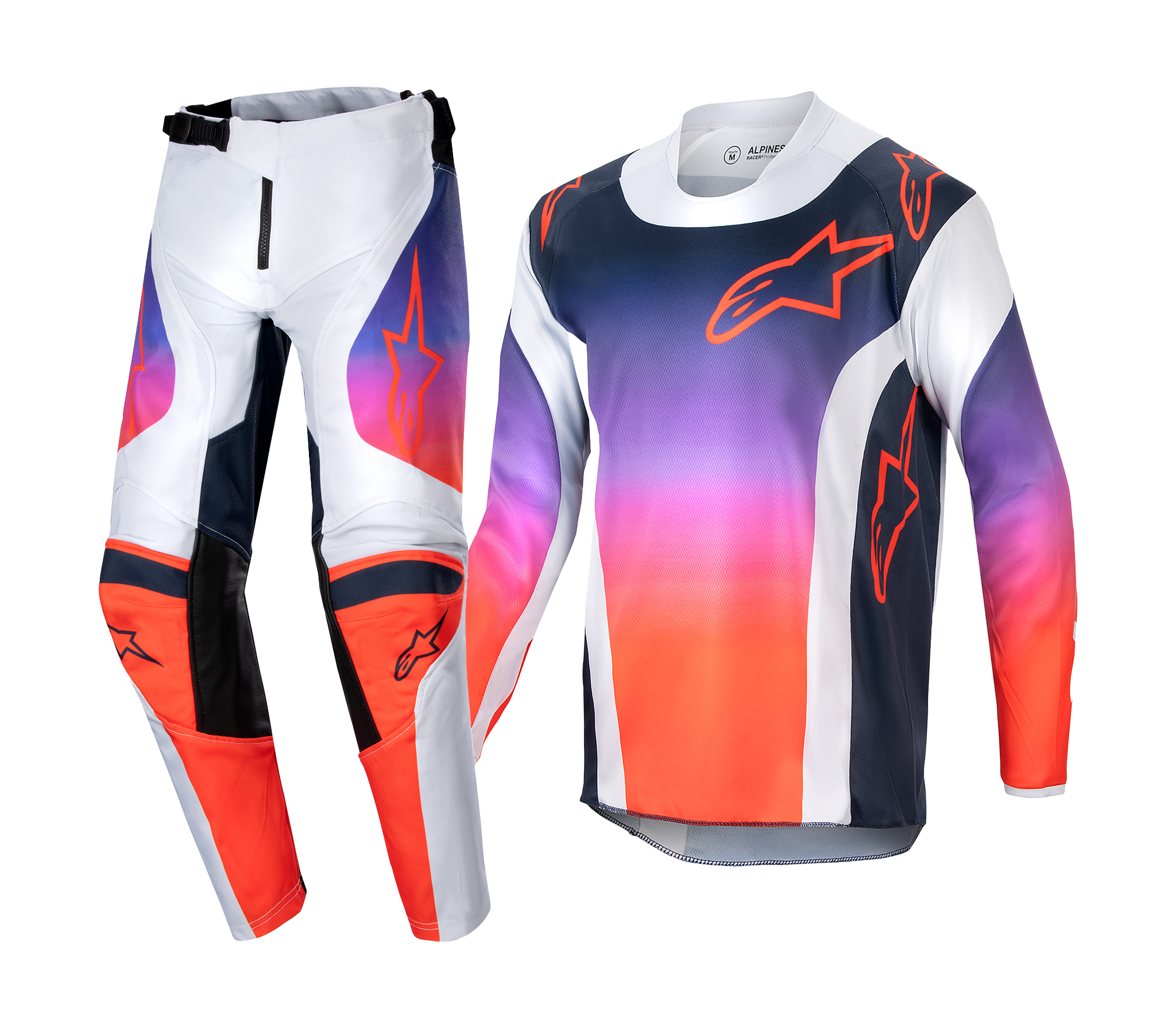 Alpinestars Youth Motocross Gear Racer Hoen - Light Grey / Hot Orange / Black