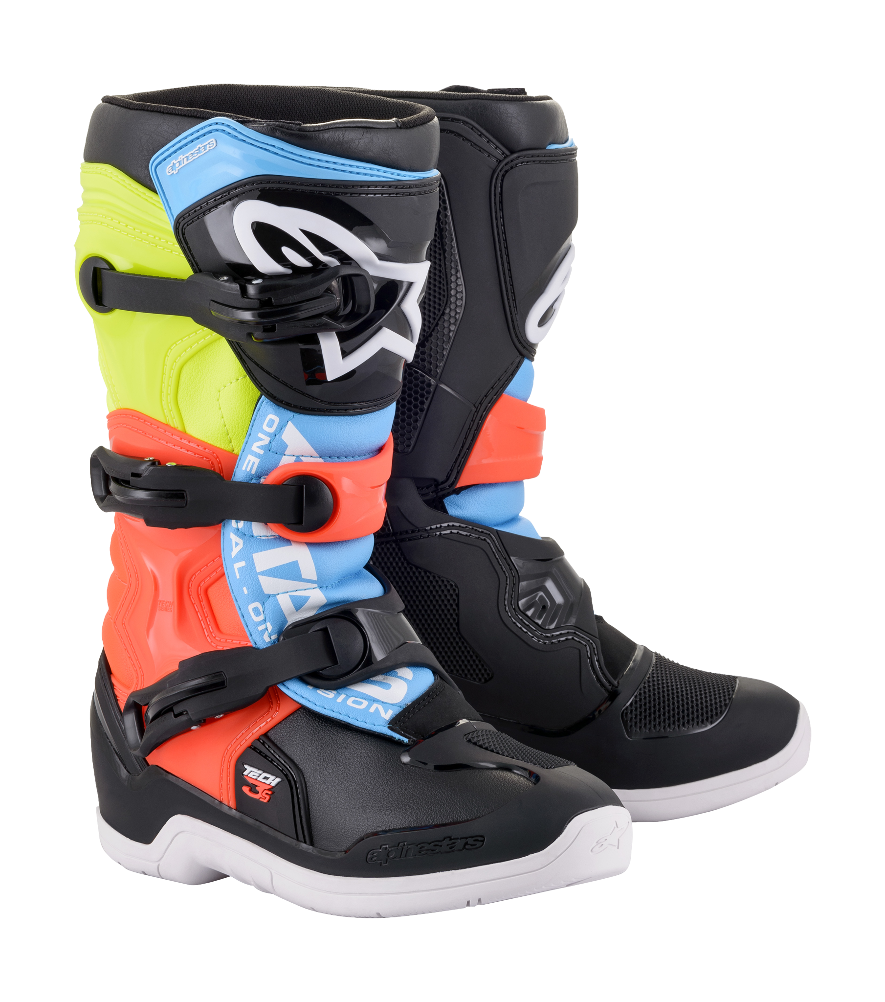 Alpinestars Youth Motocross Boots Tech 3S - Black / Fluo Yellow / Fluo Red