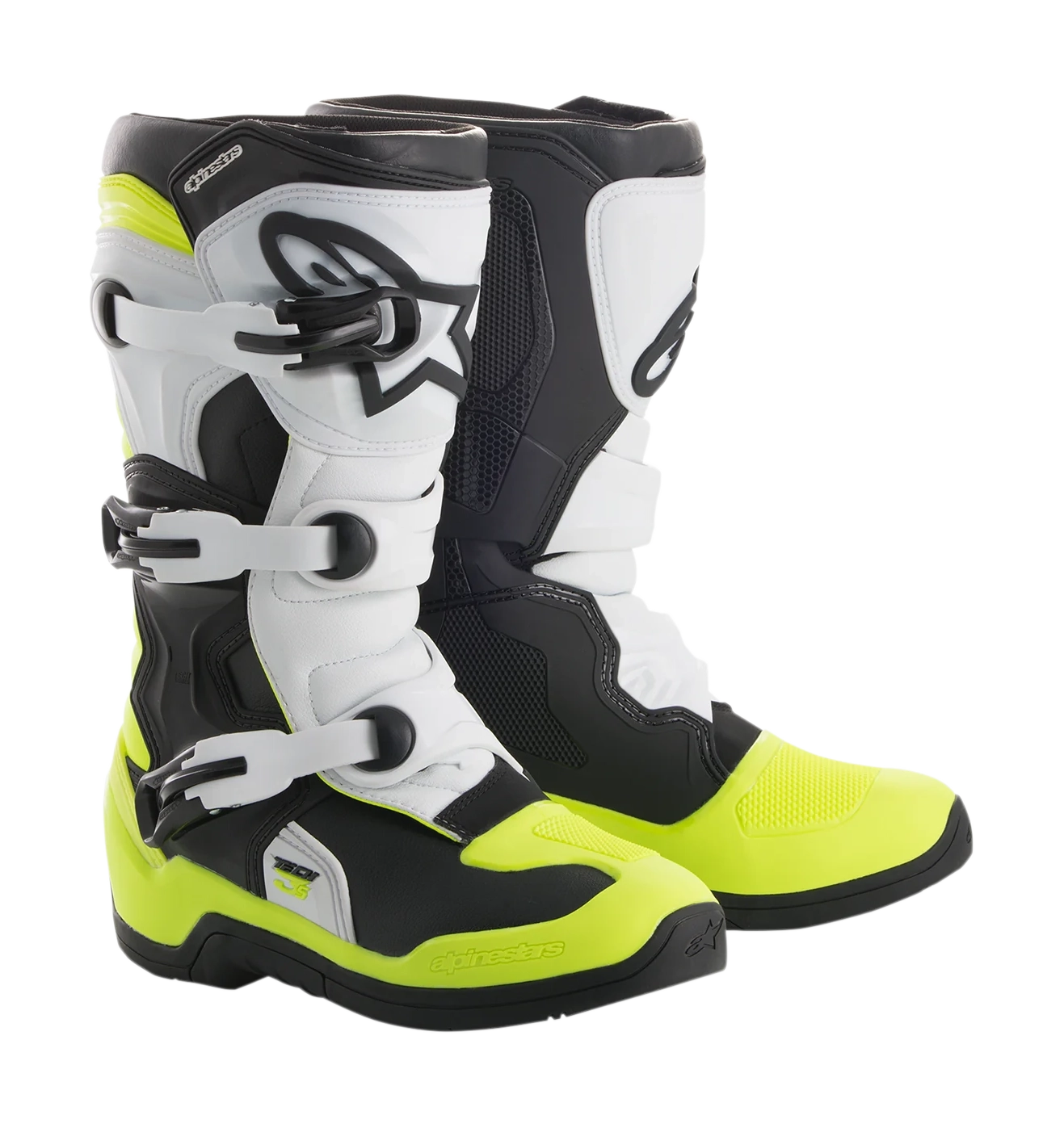 Alpinestars Youth Motocross Boots Tech 3S - Black / White / Yellow Fluo
