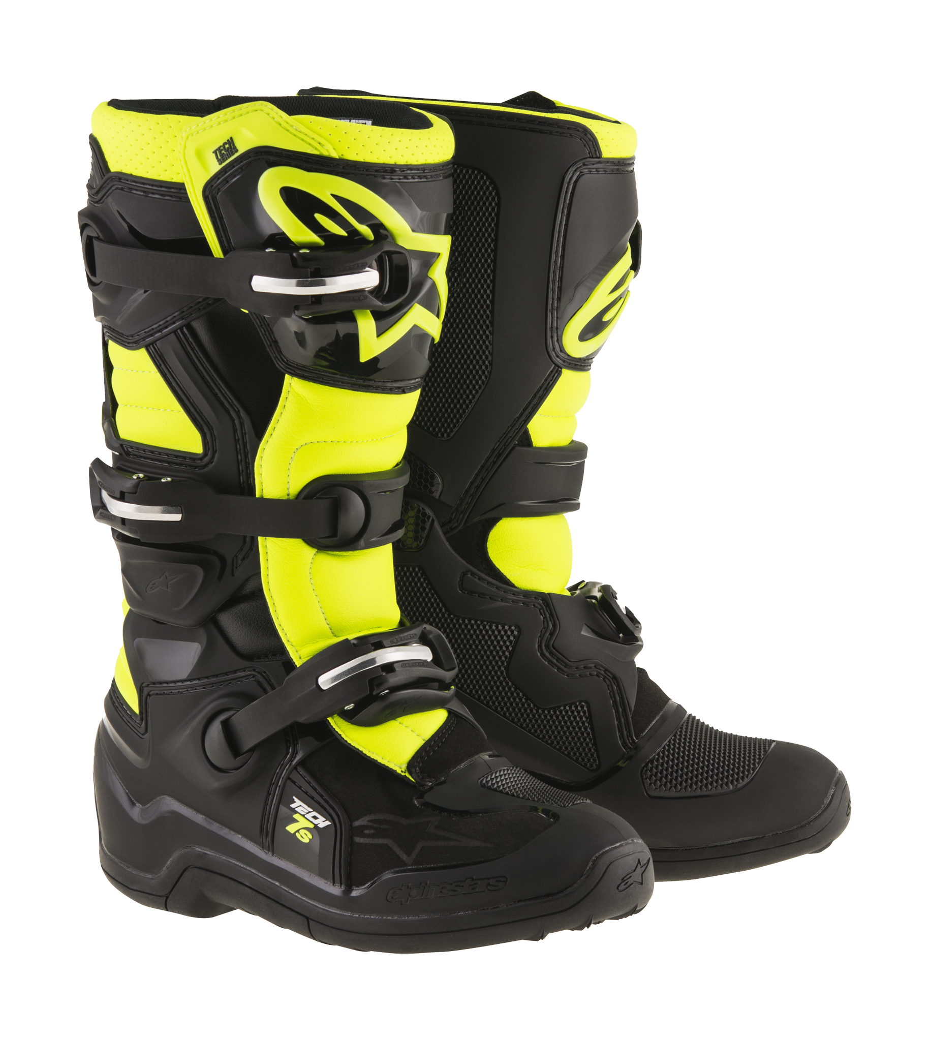 Alpinestars Youth Motocross Boots Tech 7S - Black / Yellow Fluo