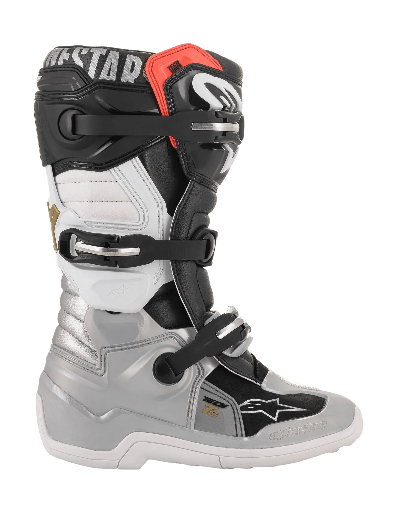 Alpinestars Youth Motocross Boots Tech 7S - Black / Zilver / White / Gold