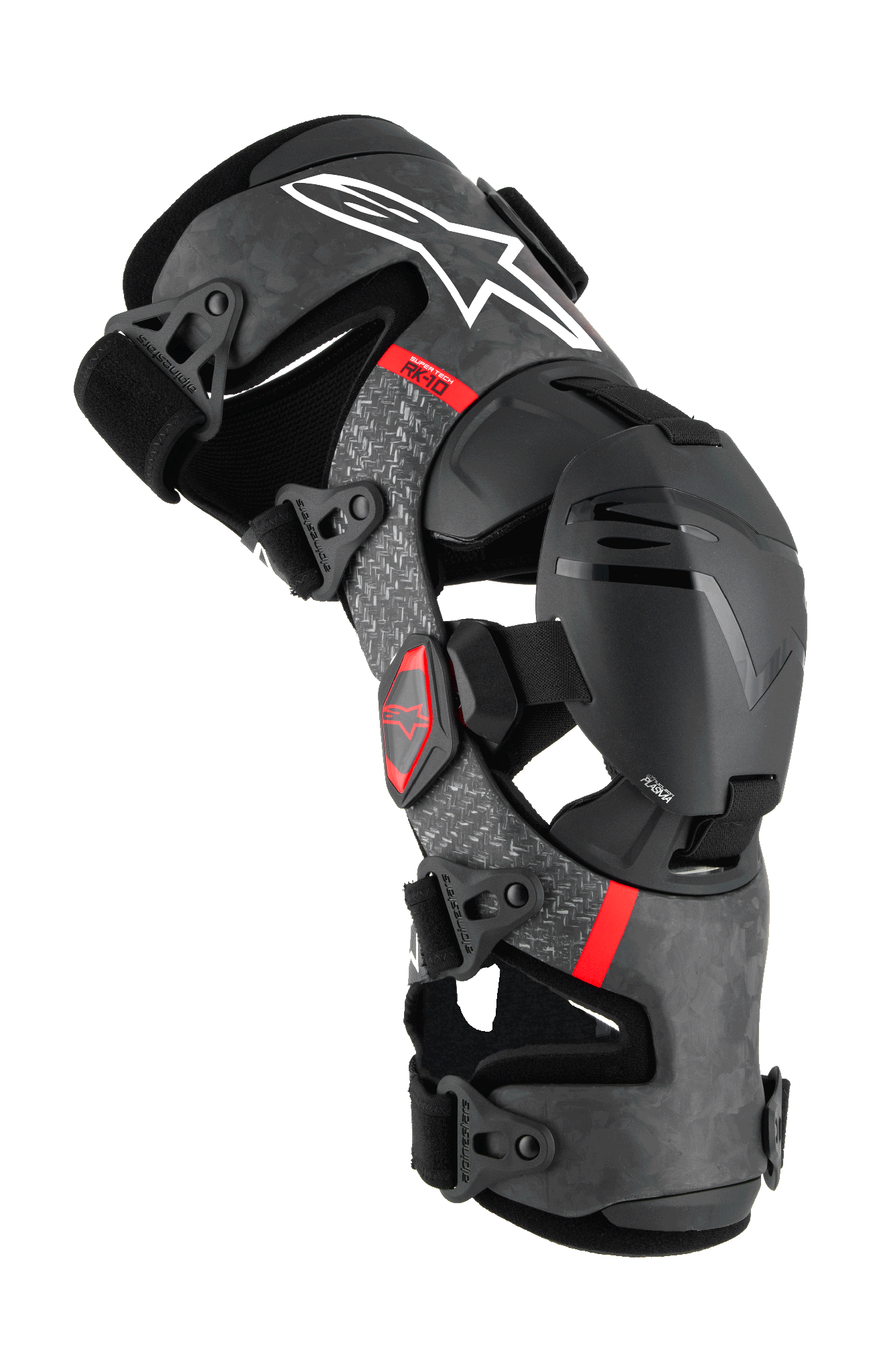 Alpinestars Knee Braces Supertech RK-10 Plasma - Black / Red