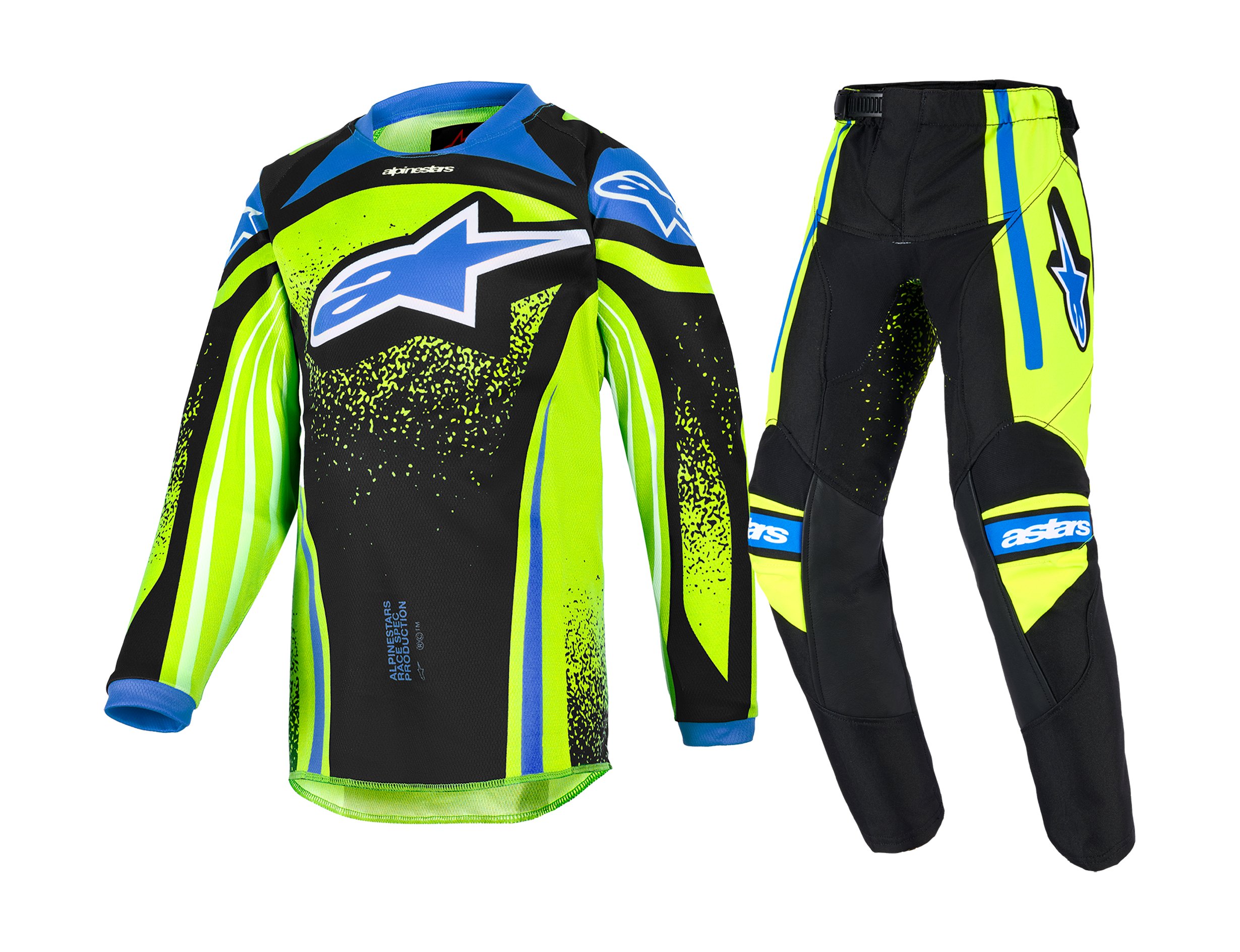 Alpinestars Mini Motocross Gear 2026 Racer Nomur - Dark Navy / Fluo Yellow / Ucla / Blue