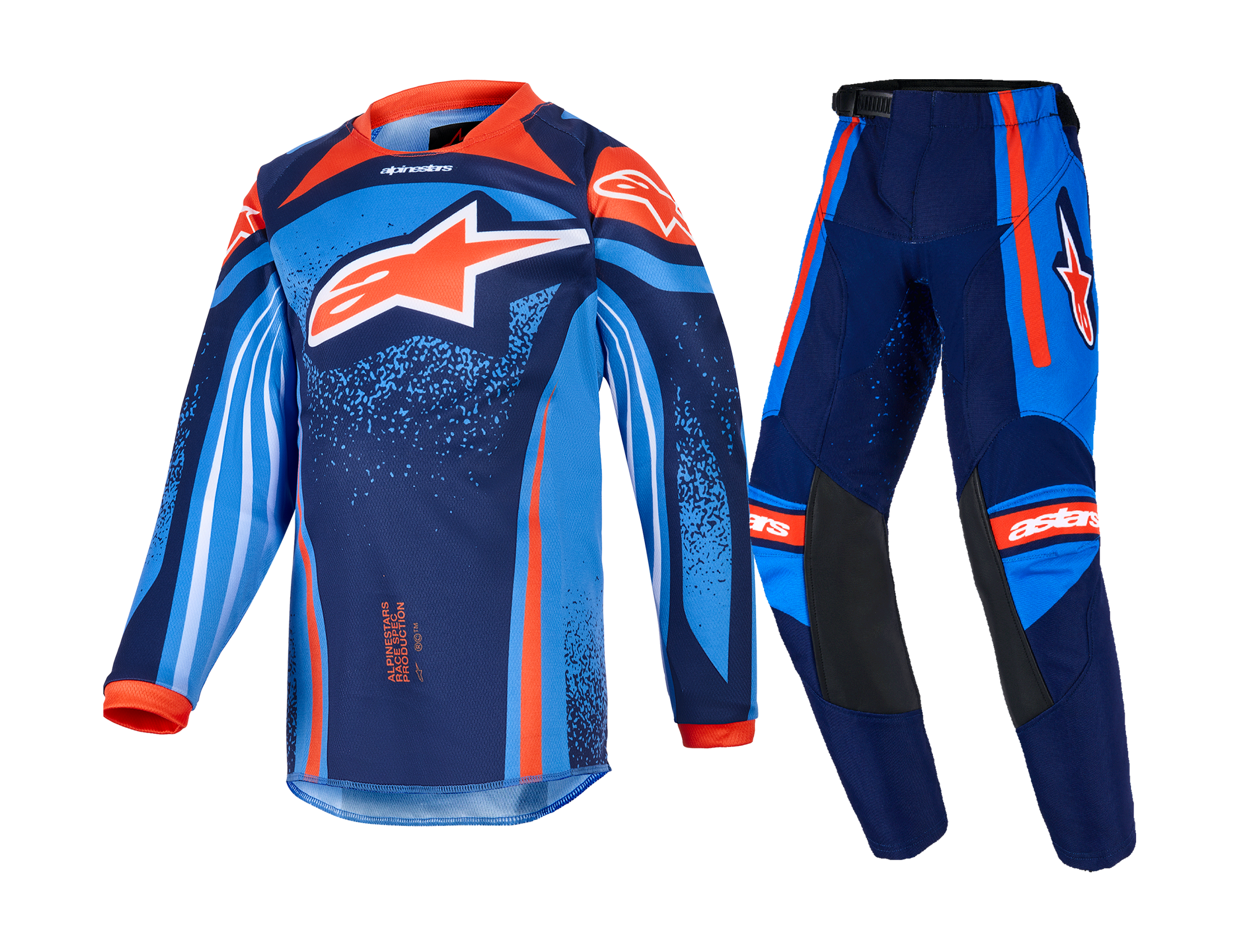 Alpinestars Mini Motocross Gear 2026 Racer Nomur - Dark Navy / Orange / Ucla / Blue