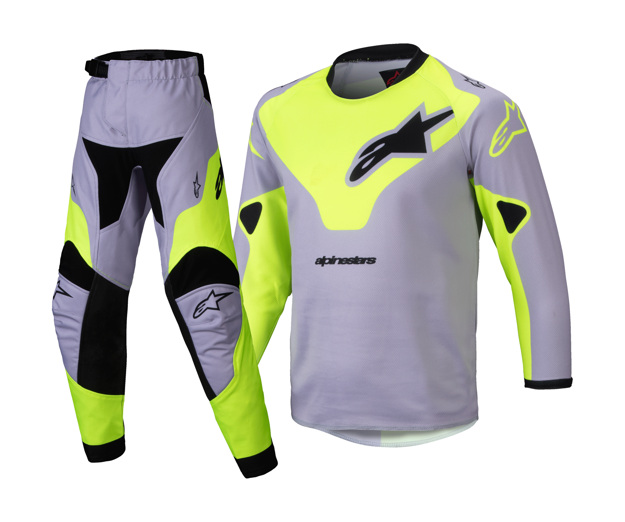 Alpinestars Mini Motocross Gear Racer Veil - Grey / Fluo Yellow