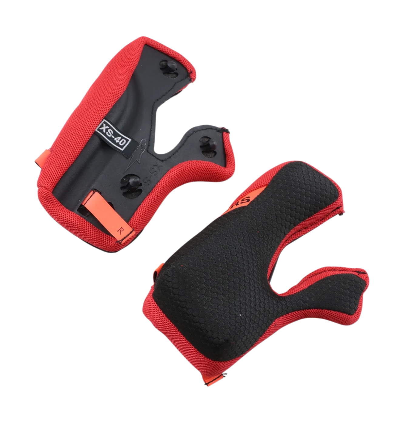 Alpinestars Cheek Pad Set S-M8 / S-M10 22.05 - Black / Red - +5 mm
