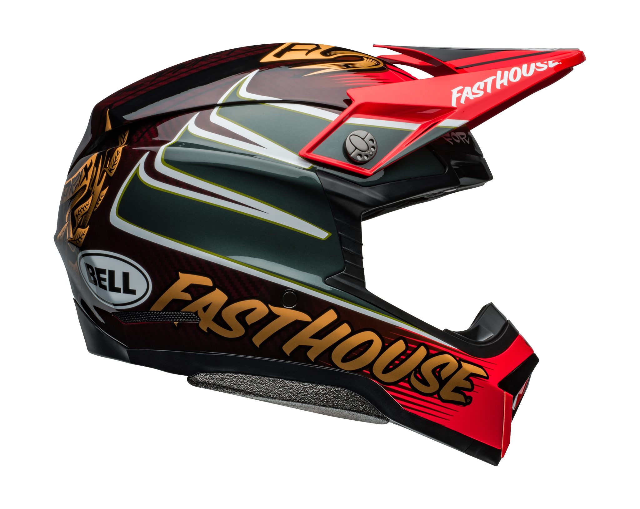 Bell Motocross Helmet Moto-10 Spherical Fasthouse DITD 24 - Red / Gold