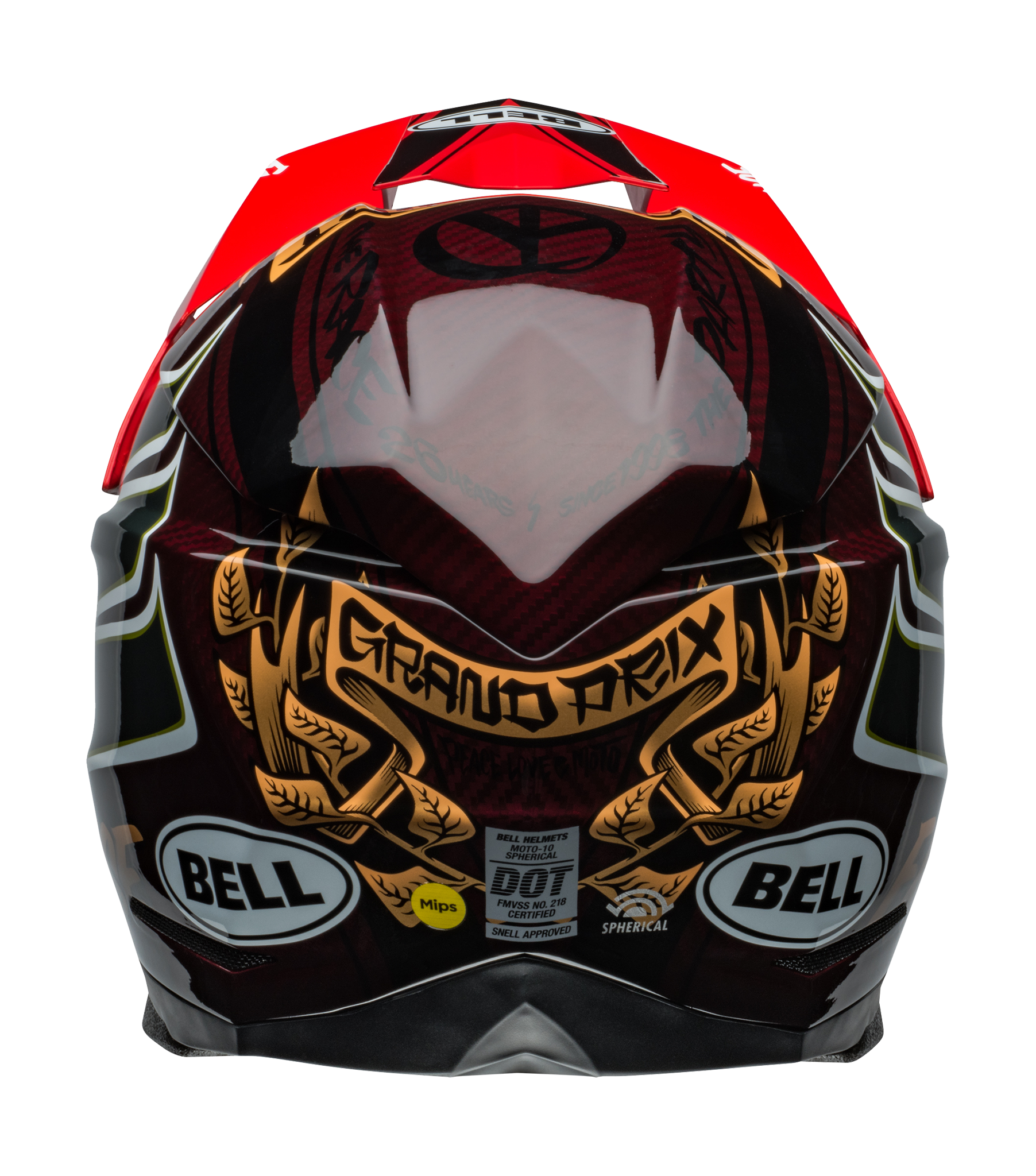 Bell Motocross Helmet Moto-10 Spherical Fasthouse DITD 24 - Red / Gold