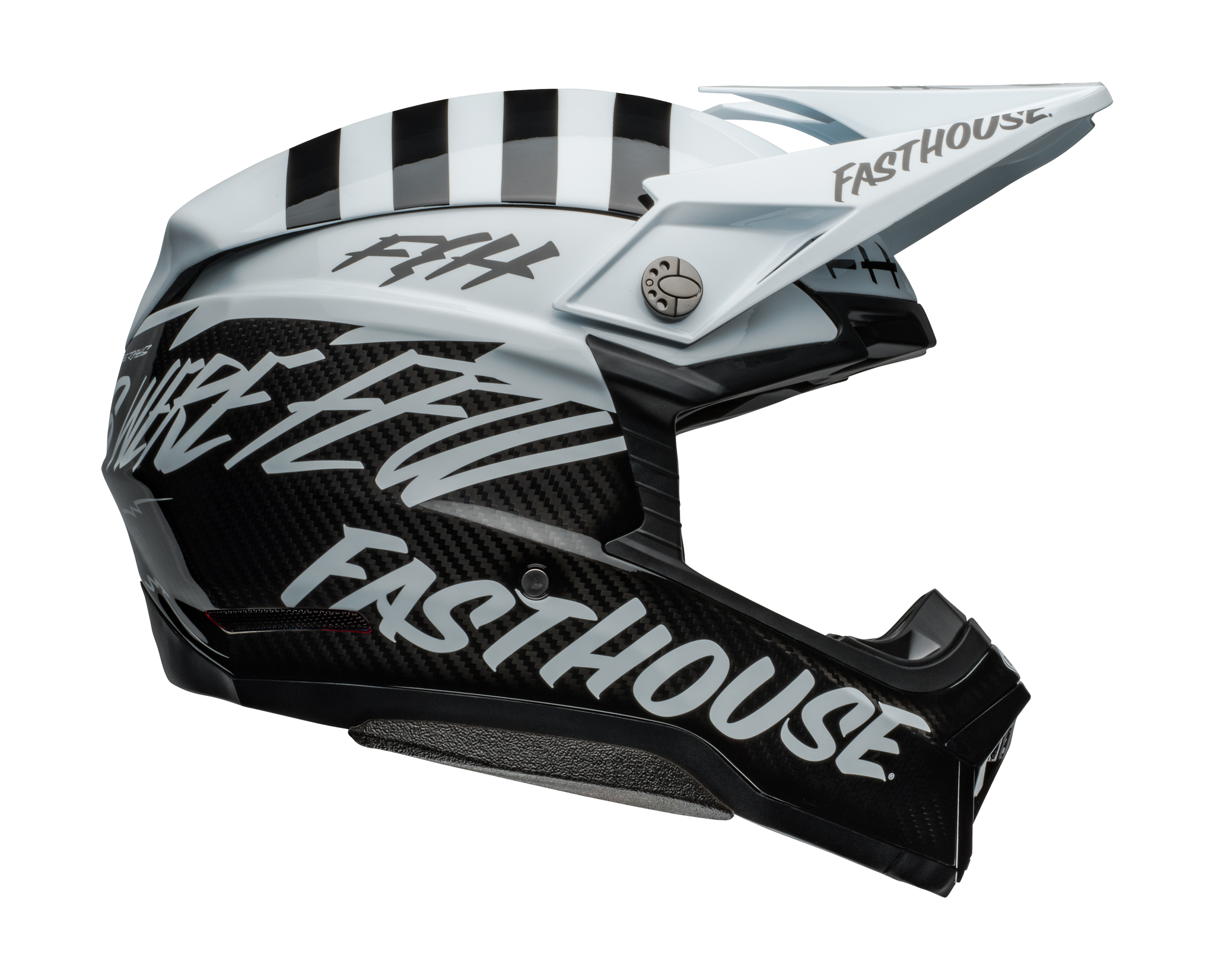 Bell Motocross Helmet Moto-10 Spherical Fasthouse MOD Squad - White / Black