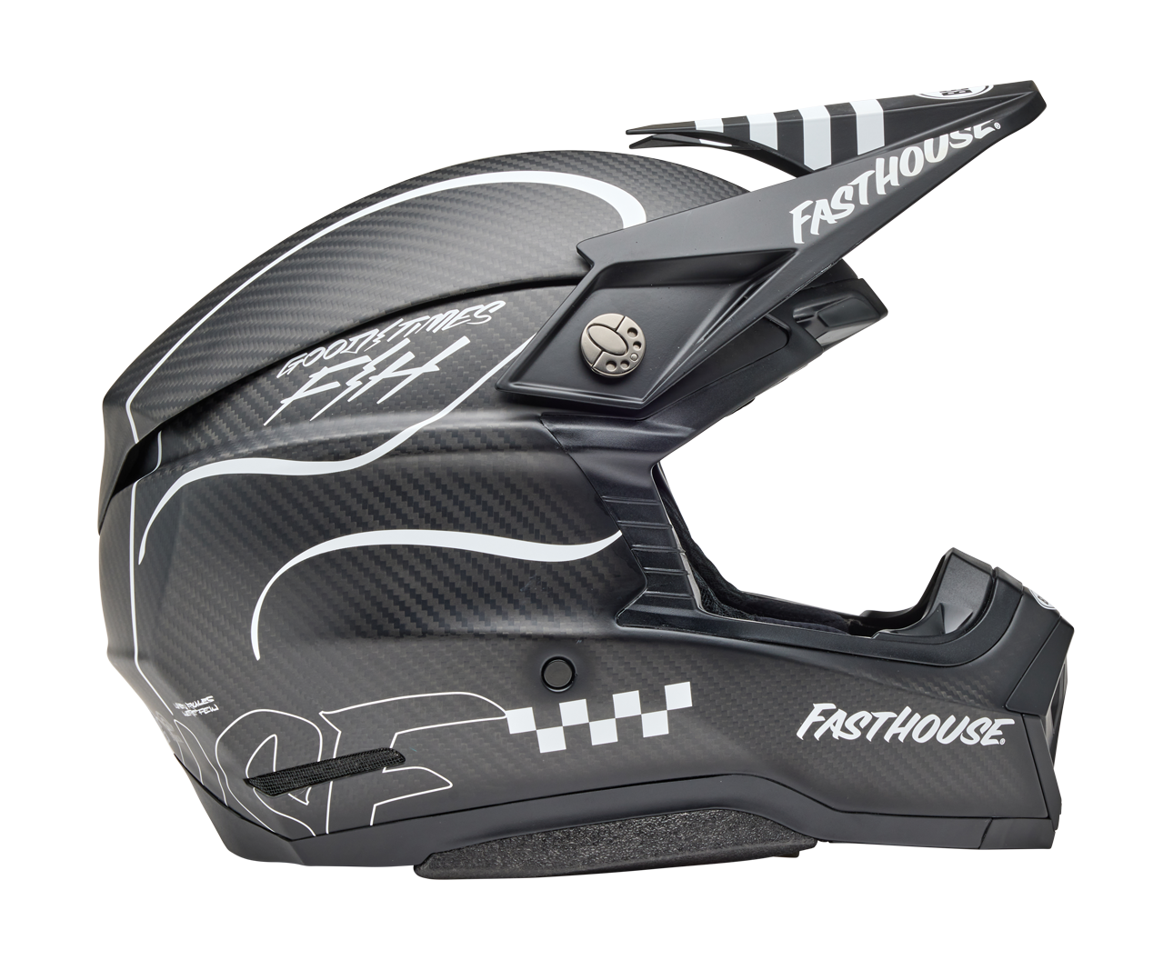 Bell Motocross Helmet Moto-10 Spherical Fasthouse Raven - Matte Black / White