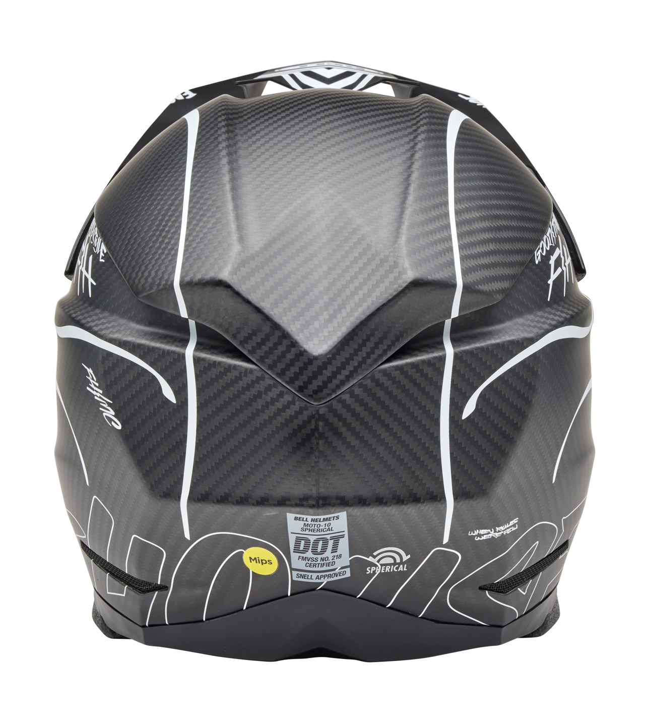 Bell Motocross Helmet Moto-10 Spherical Fasthouse Raven - Matte Black / White