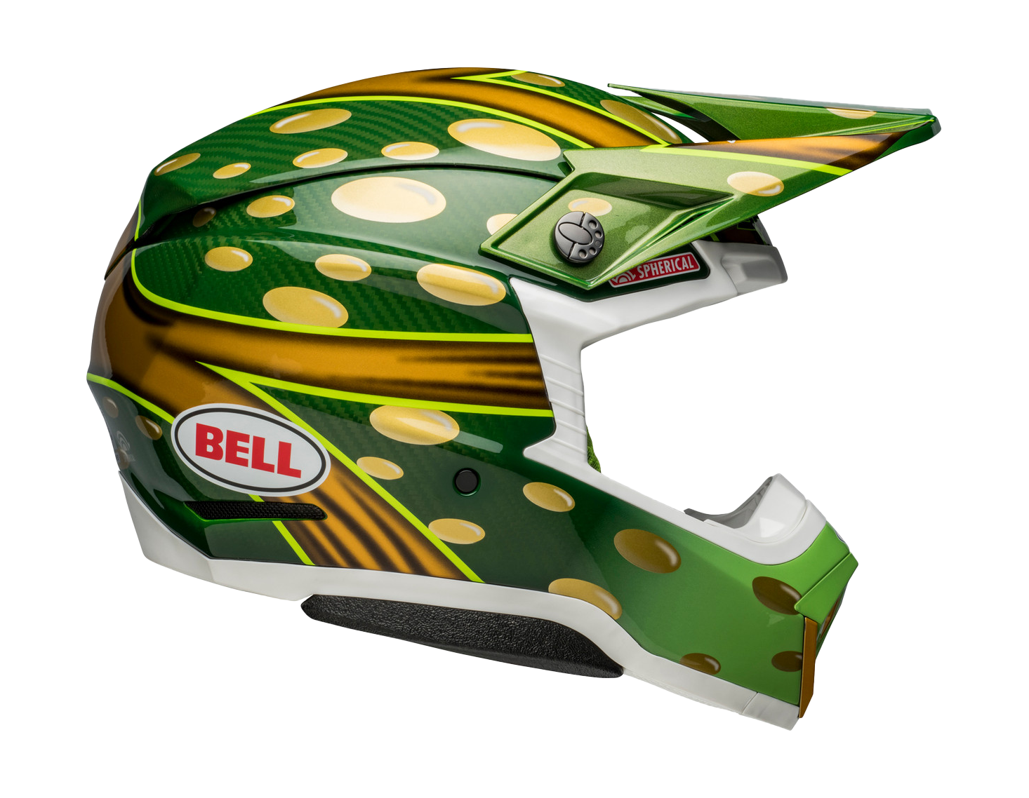 Bell Motocross Helmet Moto-10 Spherical MC22 Replica - Gold / Green