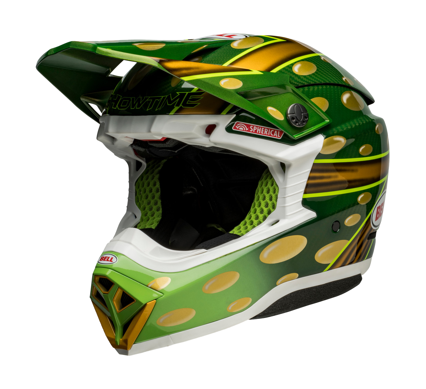 Bell Motocross Helmet Moto-10 Spherical MC22 Replica - Gold / Green