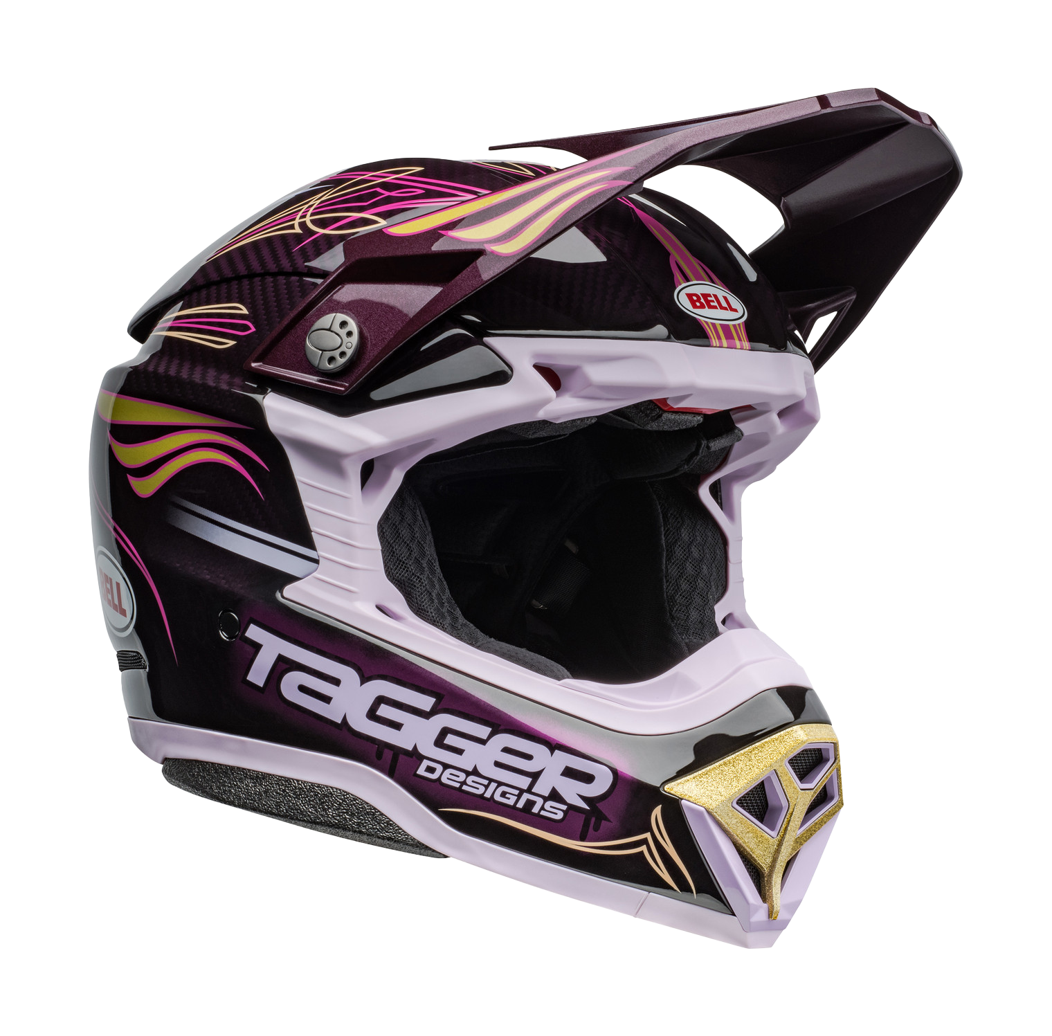 Bell Motocross Helmet Moto-10 Spherical Tagger Purple Haze - Purple / Gold