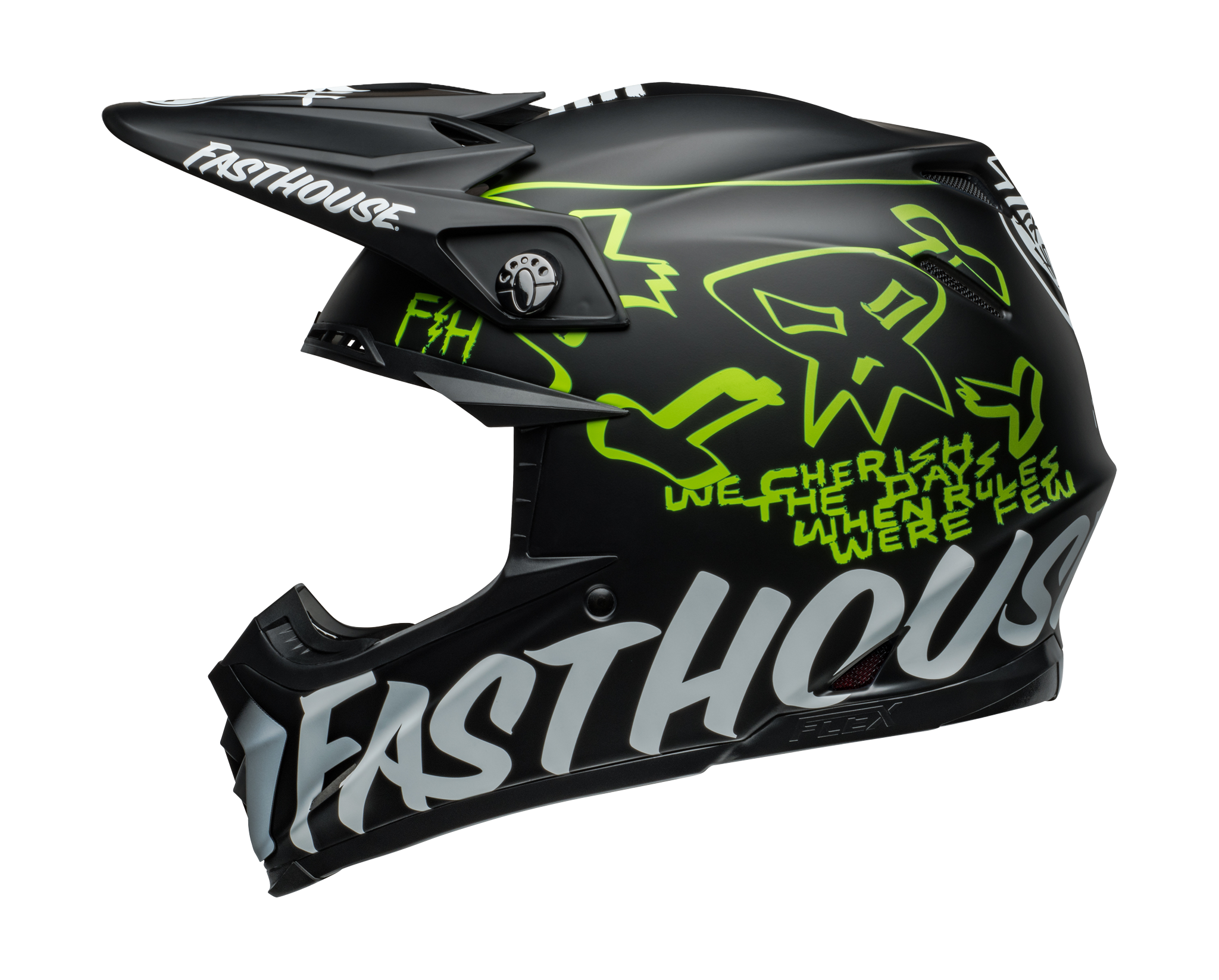 Bell Motocross Helmet Moto-9S Flex Fasthouse MC Core - Black / Yellow
