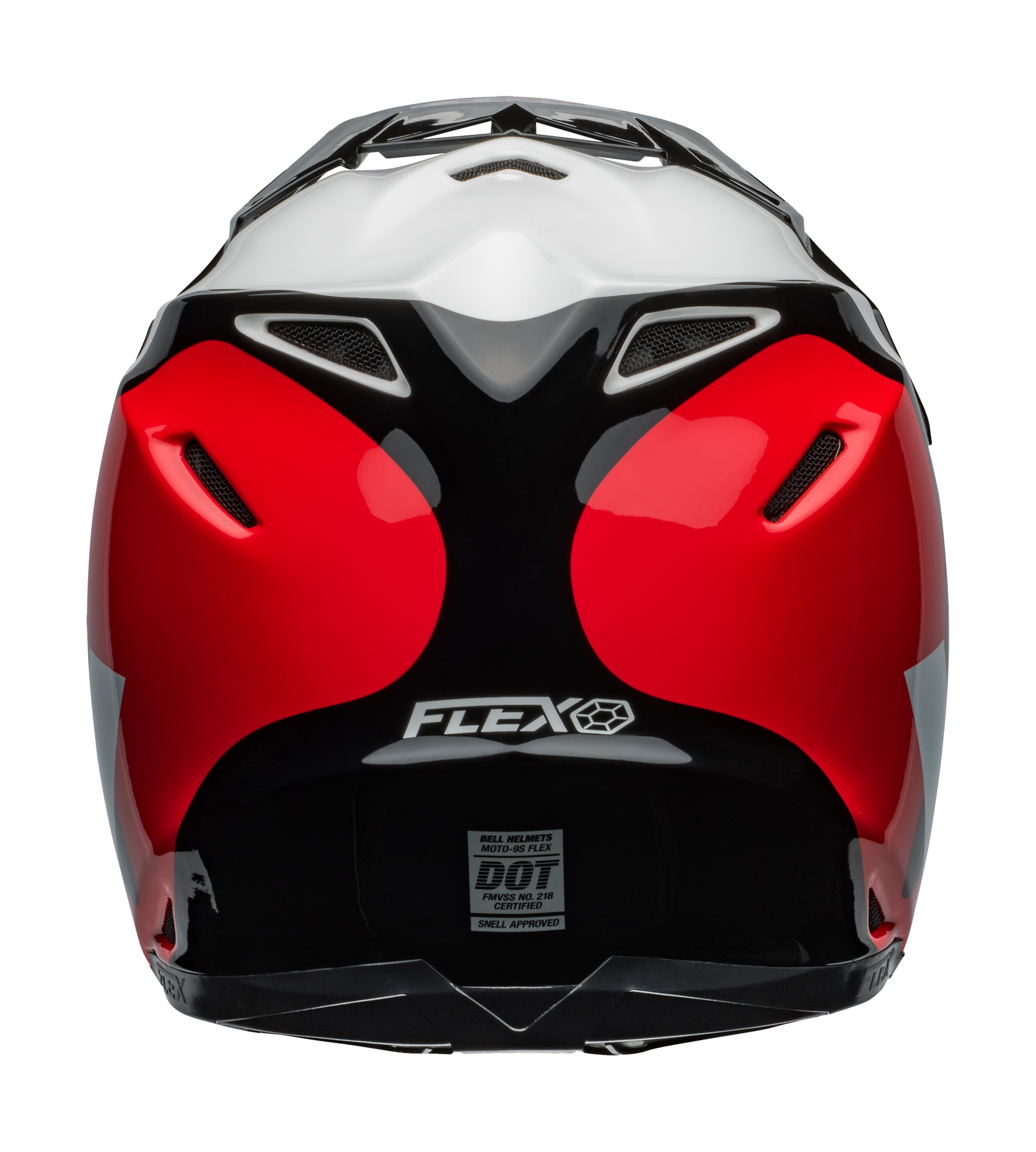 Bell Motocross Helmet Moto-9S Flex Hello Cousteau Stripes - White / Red
