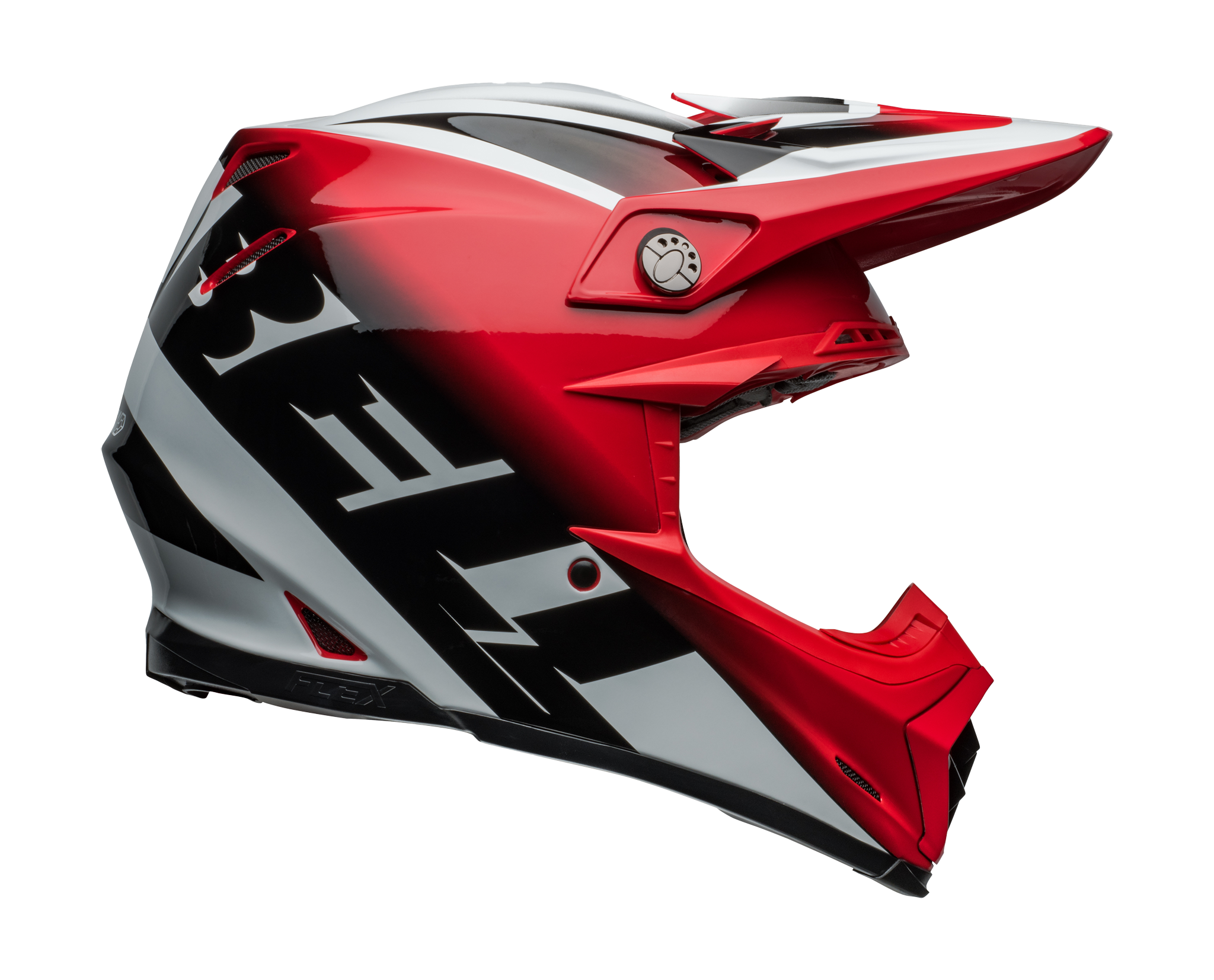 Bell Motocross Helmet Moto-9S Flex Rail - Red / White