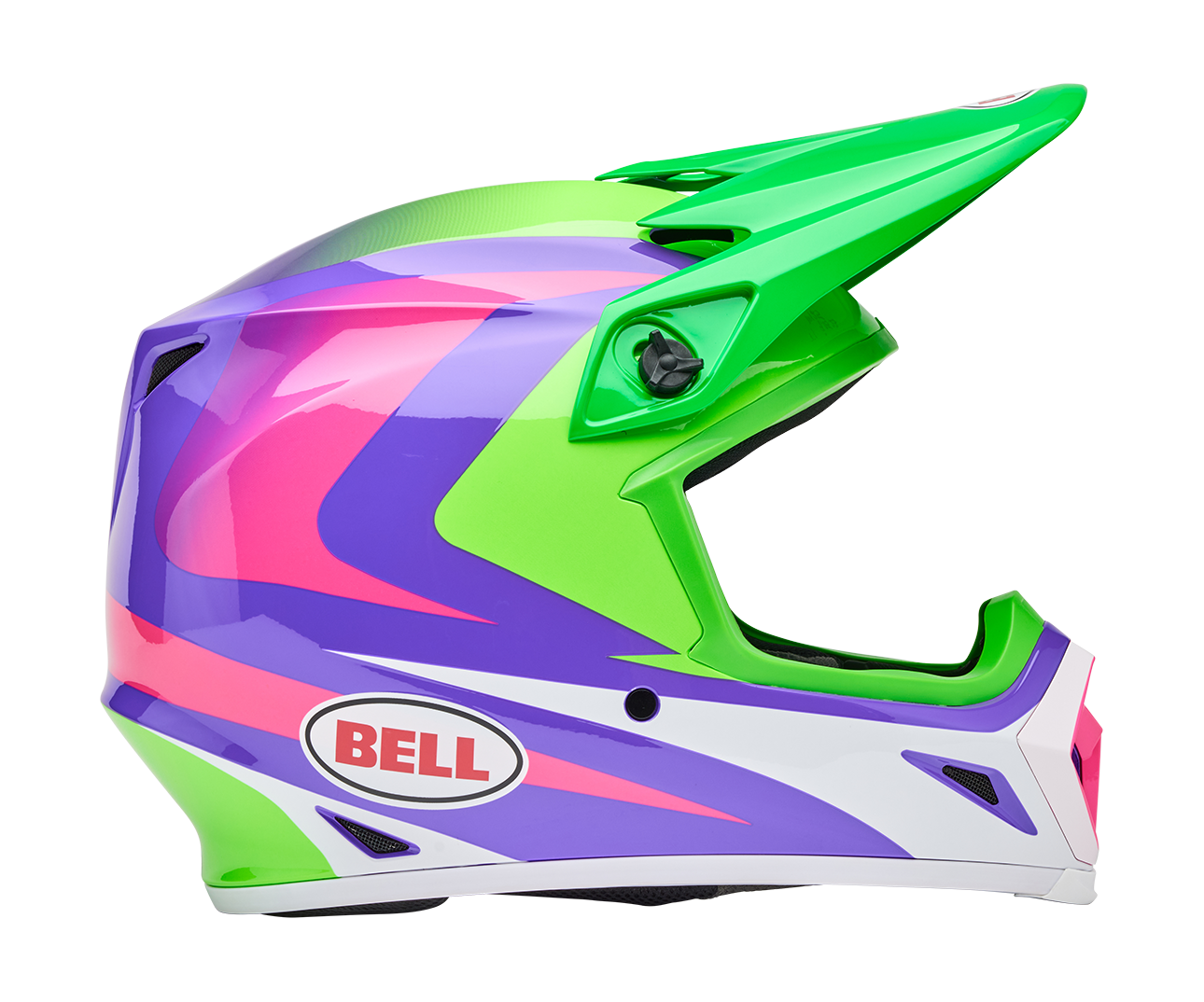 Bell Motocross Helmet MX-9 Jackal - HiViz Green / Purple