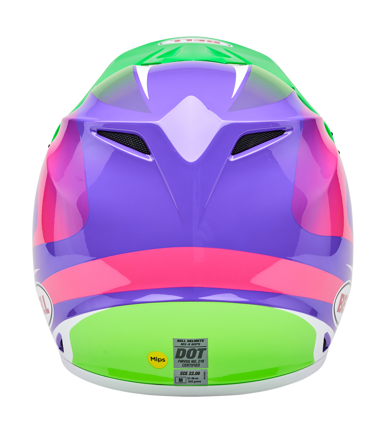 Bell Motocross Helmet MX-9 Jackal - HiViz Green / Purple
