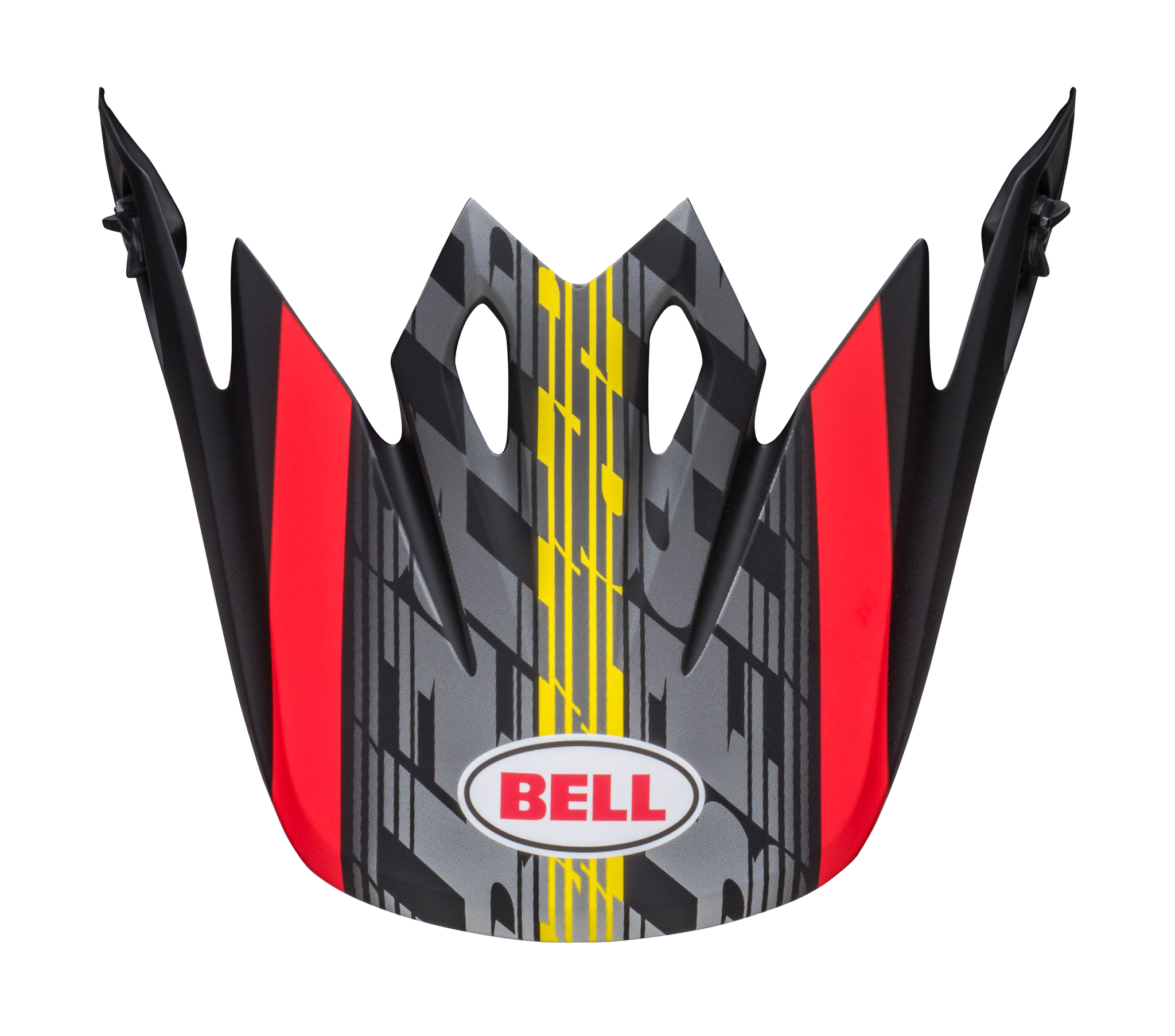 Bell Helmet Visor MX-9 Offset - Matte Black / Red