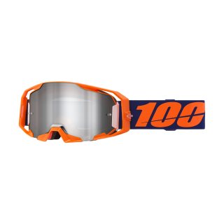 100% Motocross Goggle ARmatic Neon Orange - Mirror Silver Flash